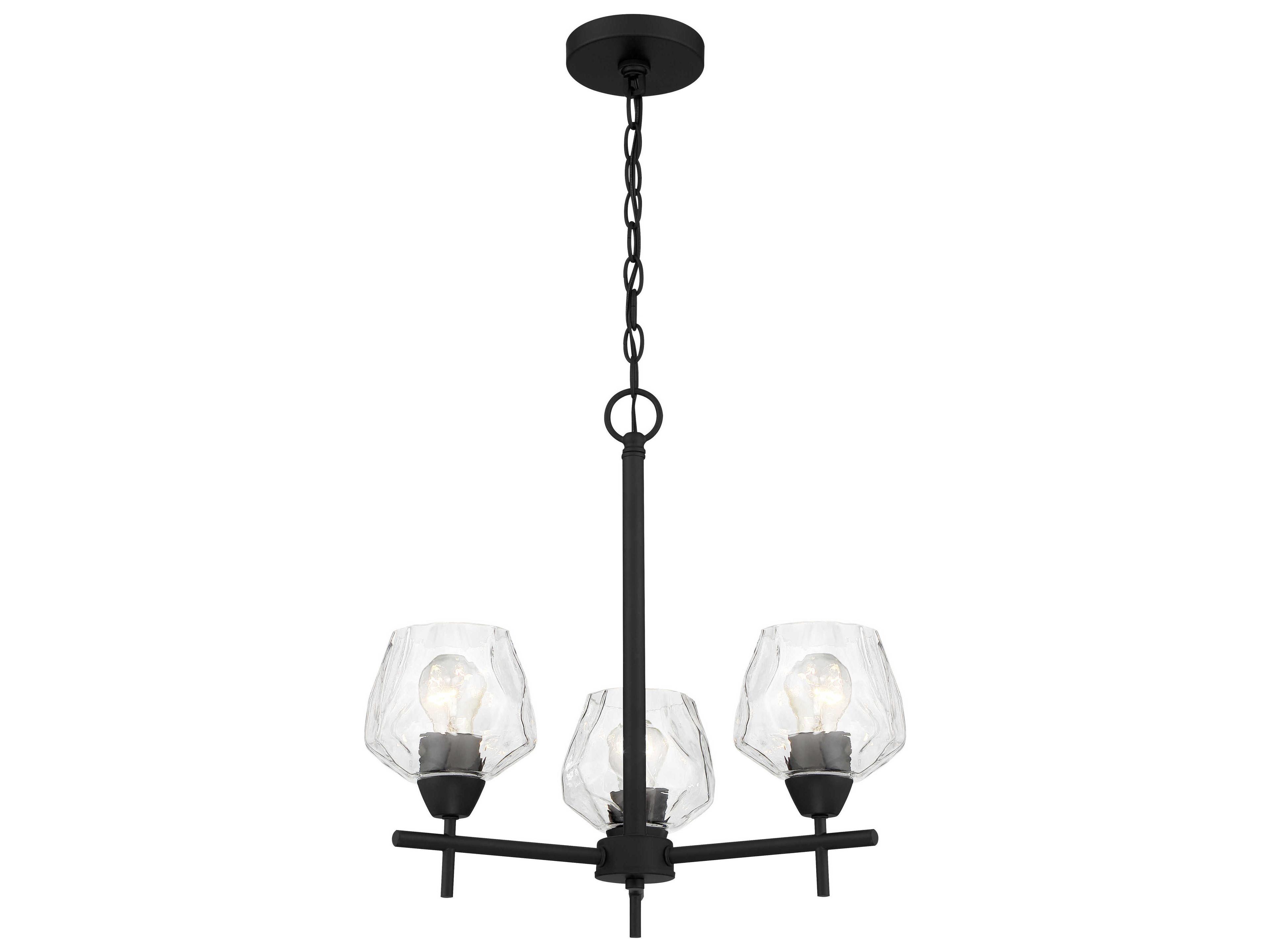 Minka Lavery Camrin 3-Light Coal Black Glass Bell Chandelier