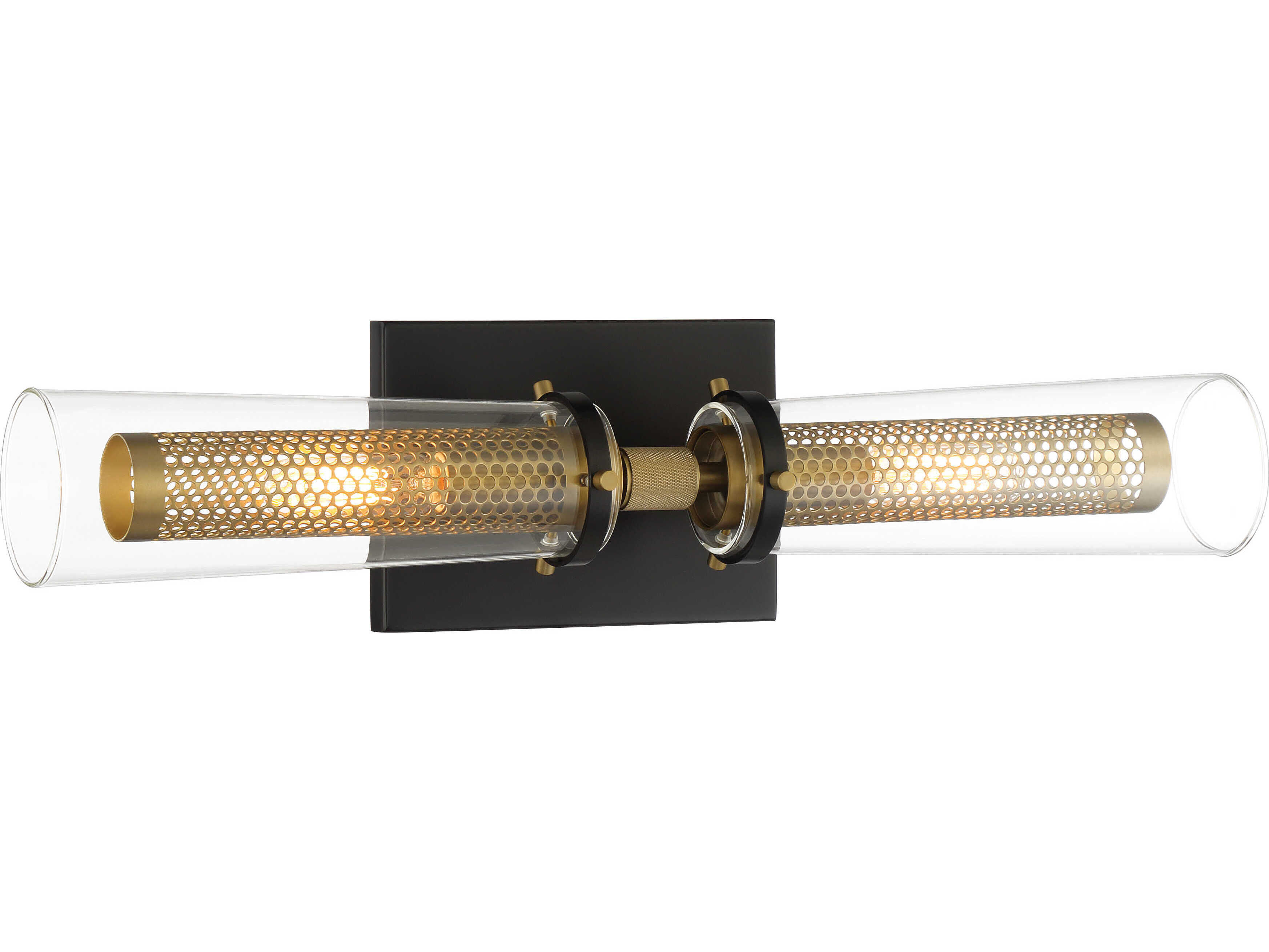 Minka Lavery Emmerham 2-Light Coal Soft Brass Black Vanity Light