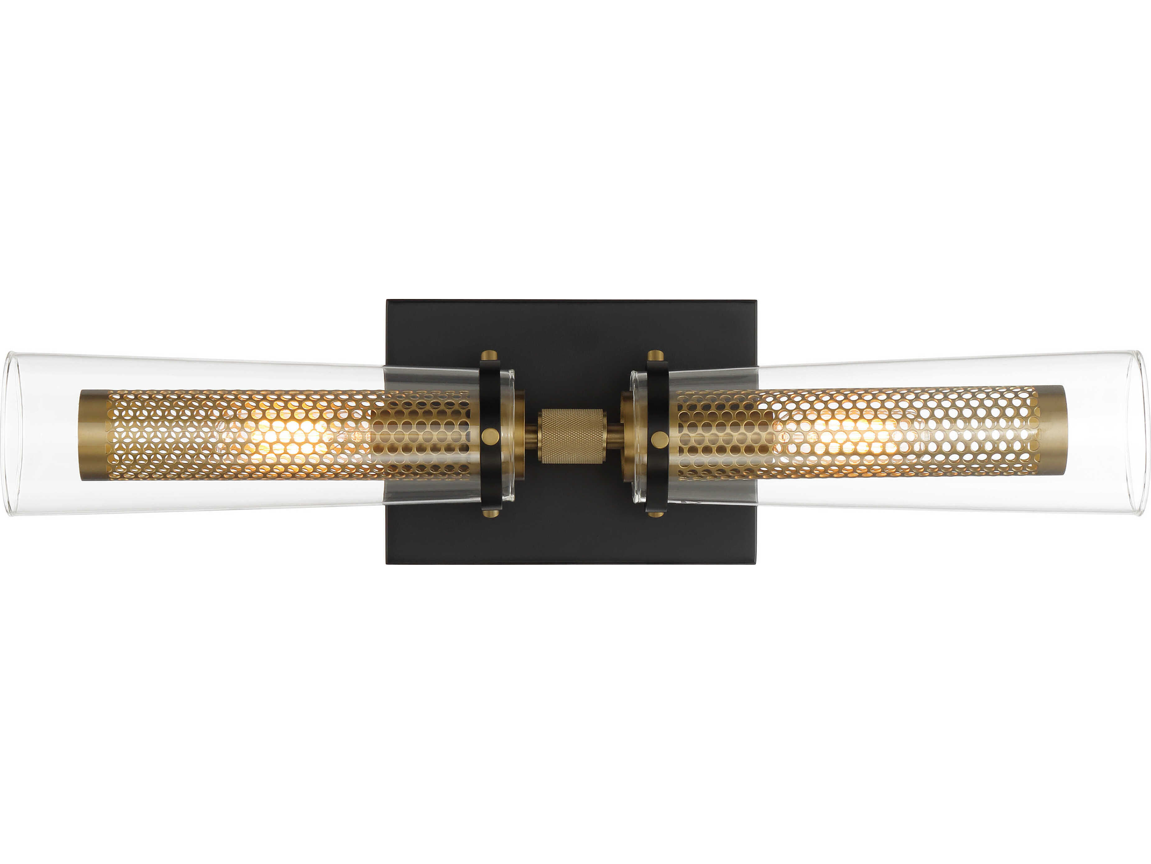 Minka Lavery Emmerham 2-Light Coal Soft Brass Black Vanity Light