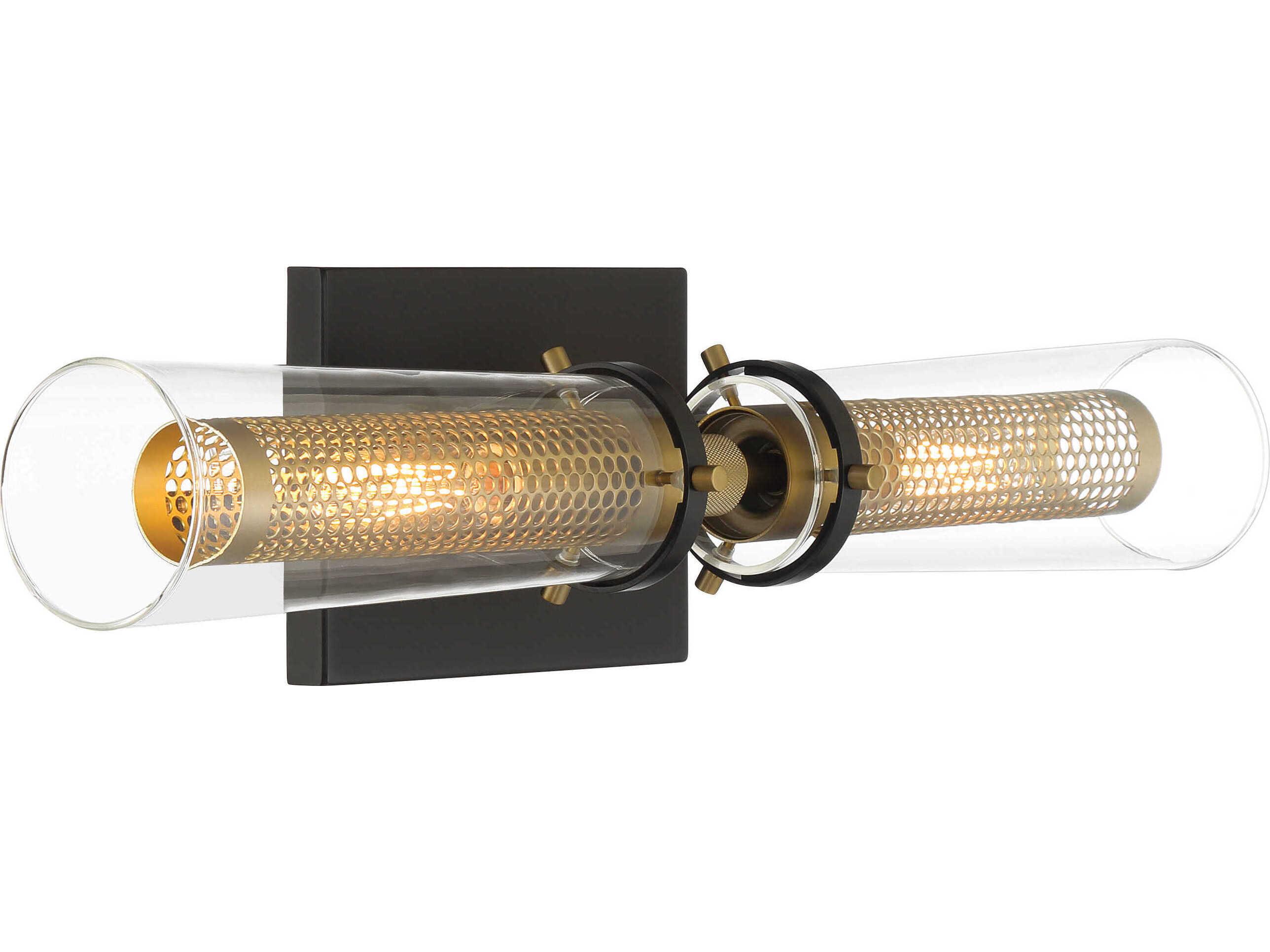 Minka Lavery Emmerham 2-Light Coal Soft Brass Black Vanity Light