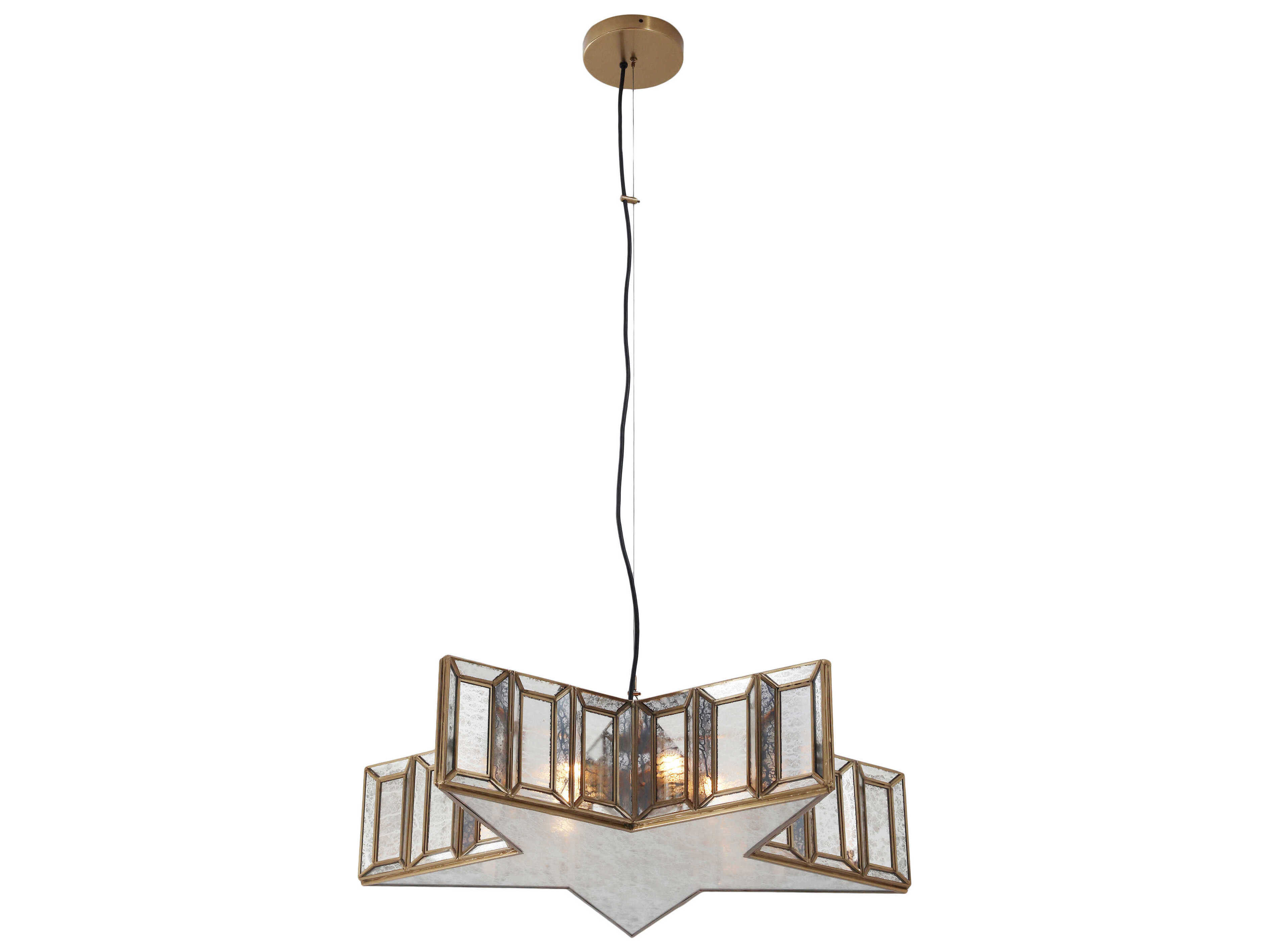 Minka Lavery Luce Stellare 5-Light Brass Antique Geometric Pendant
