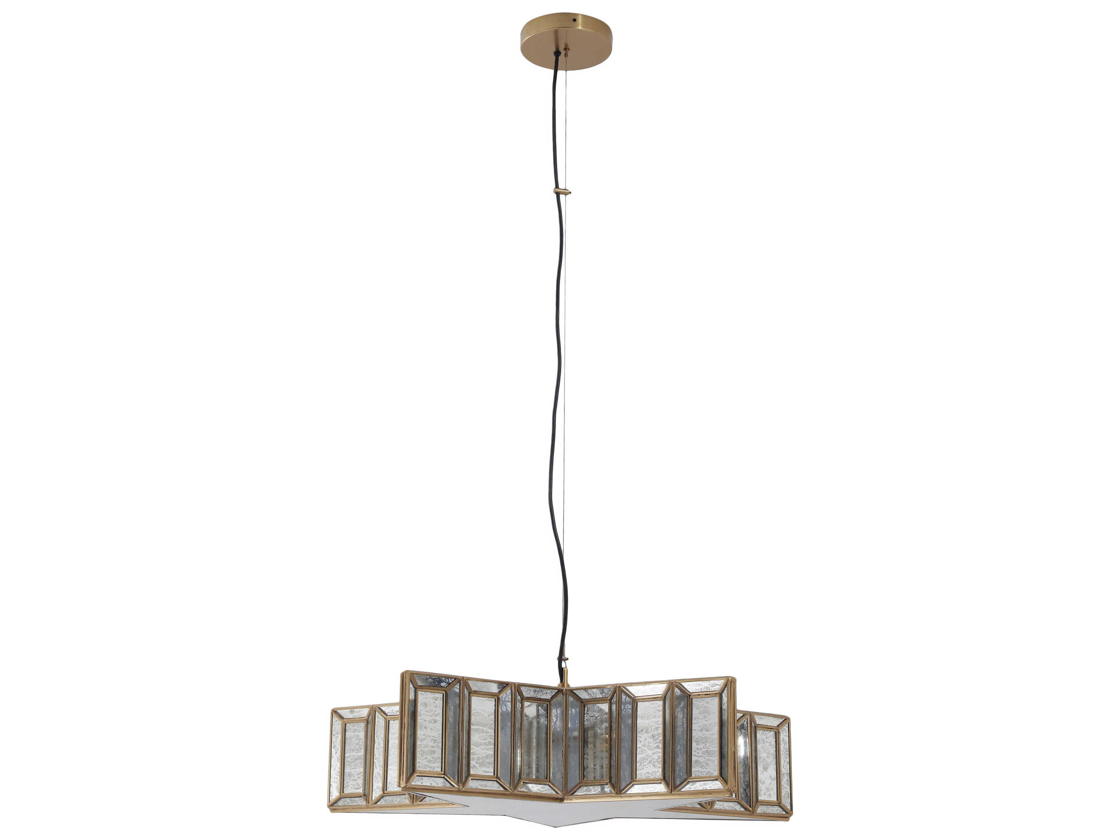 Minka Lavery Luce Stellare 5-Light Brass Antique Geometric Pendant