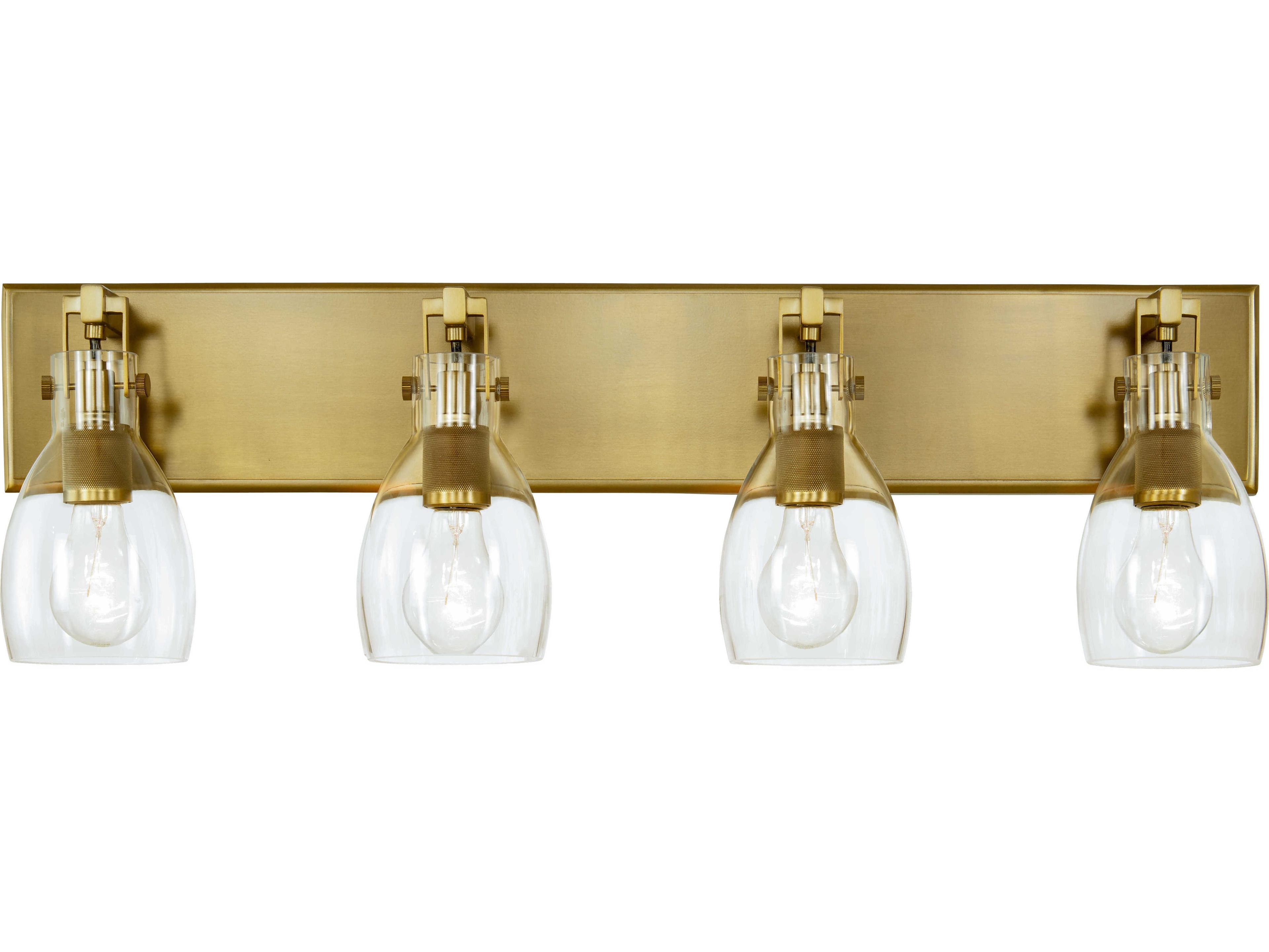 Minka Lavery Tiberia 4-Light Soft Brass Pewter Glass Vanity Light