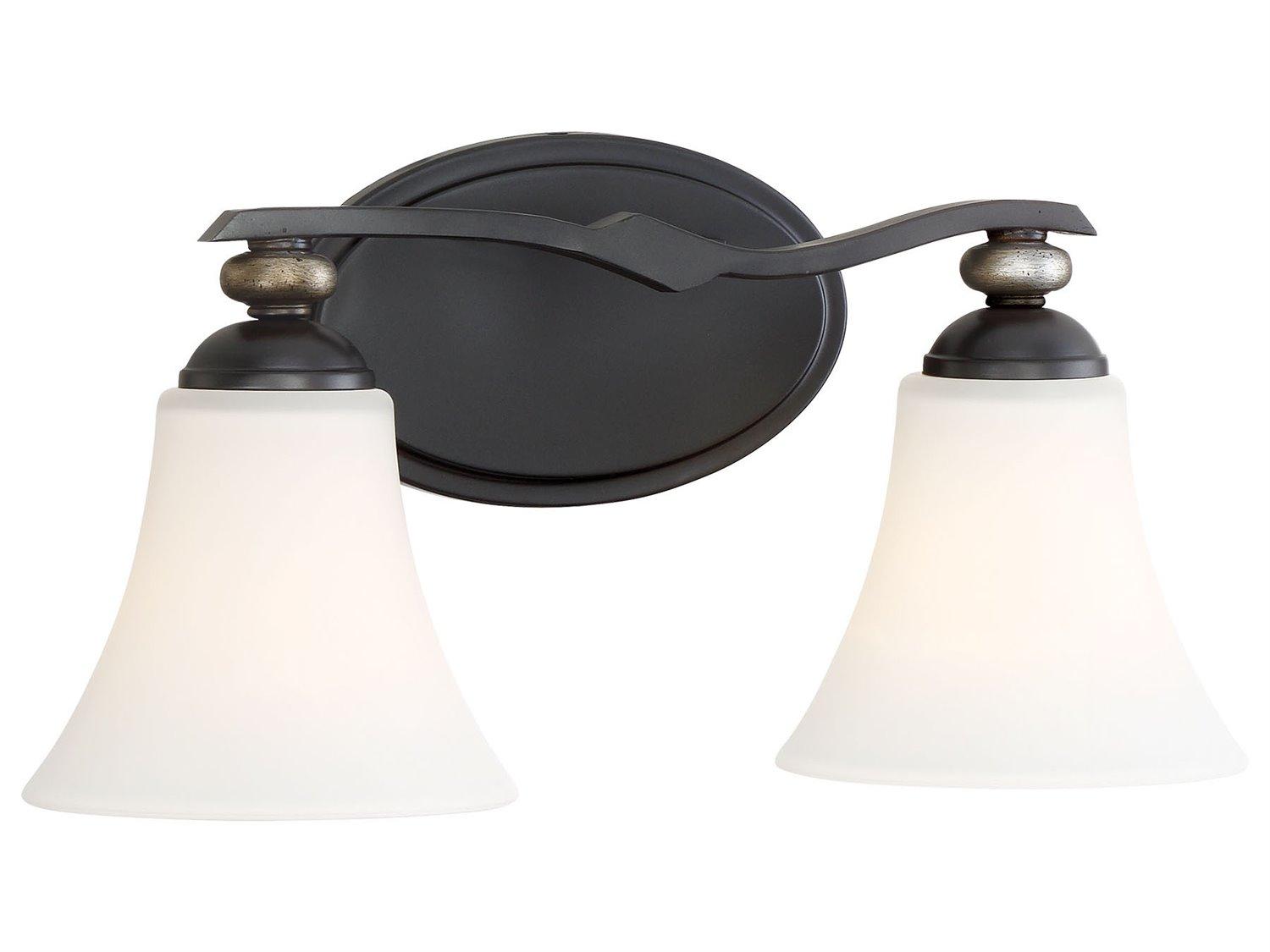 Minka Lavery Shadowglen Lathan Bronze With Gold Highlights Glass Vanity Light