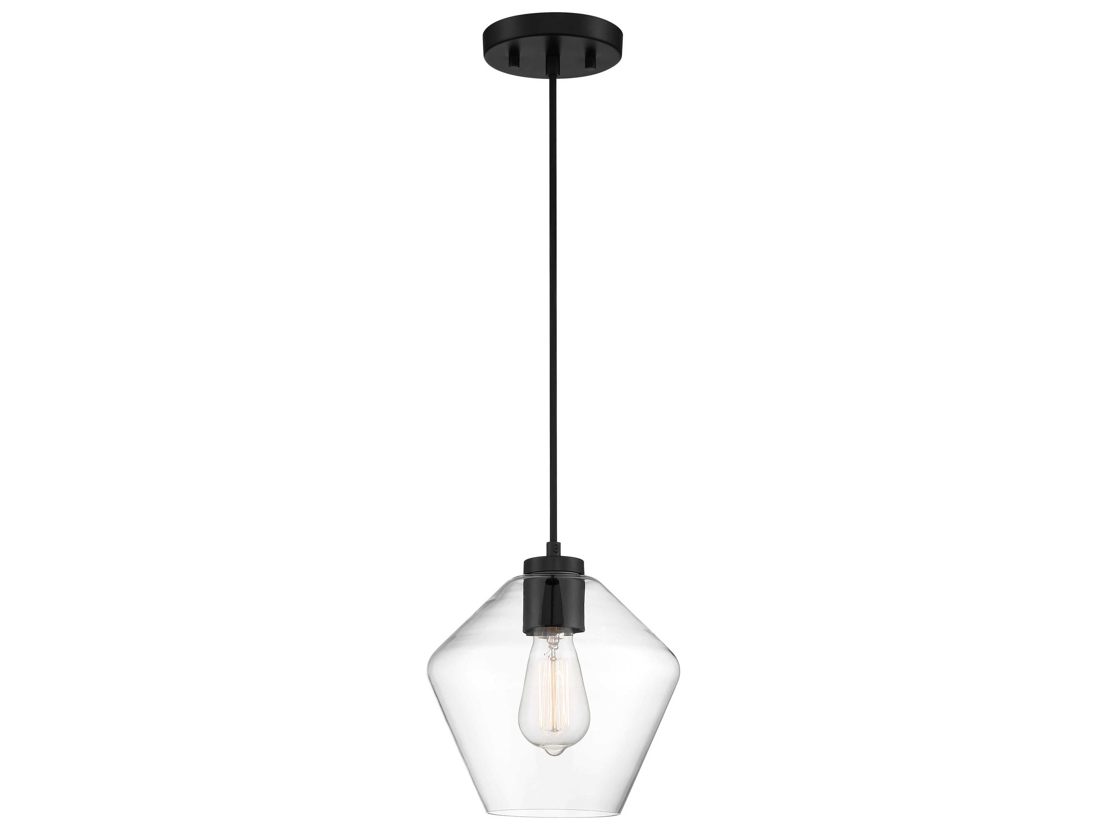 Minka Lavery 1-Light Coal Clear Glass Mini Pendant