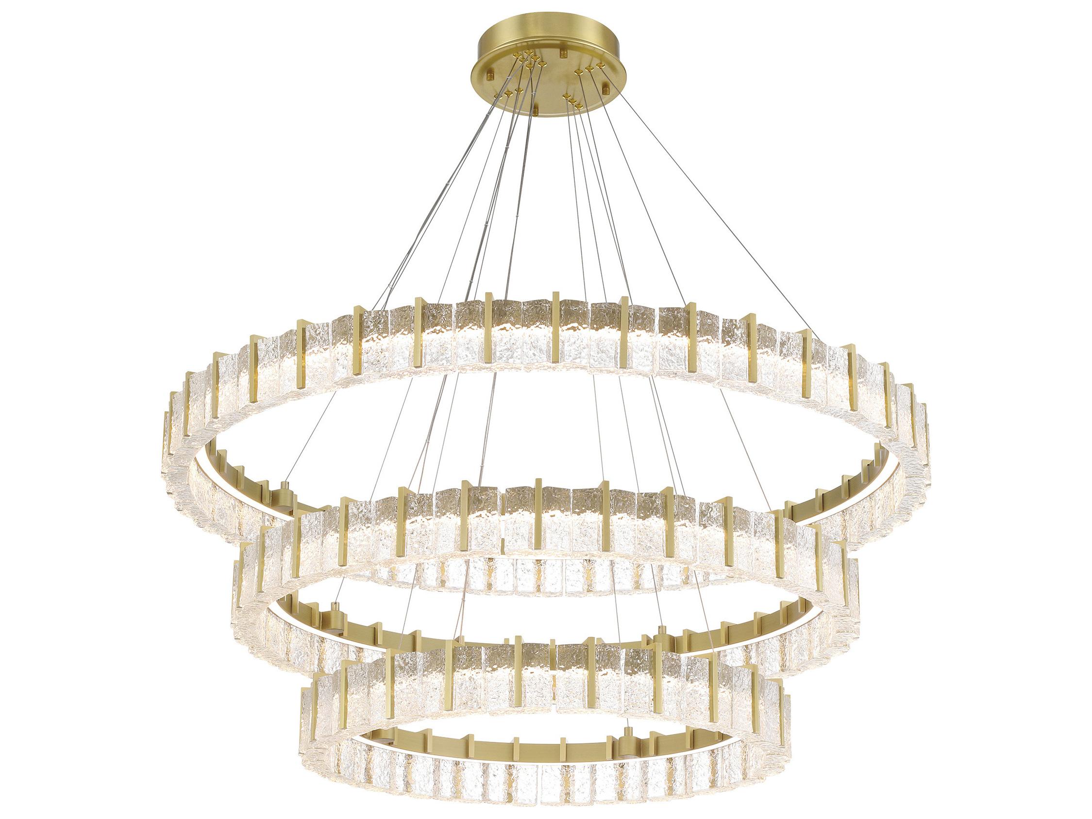 Minka Lavery Sevryn 3-Light Soft Brass Round Tiered Chandelier
