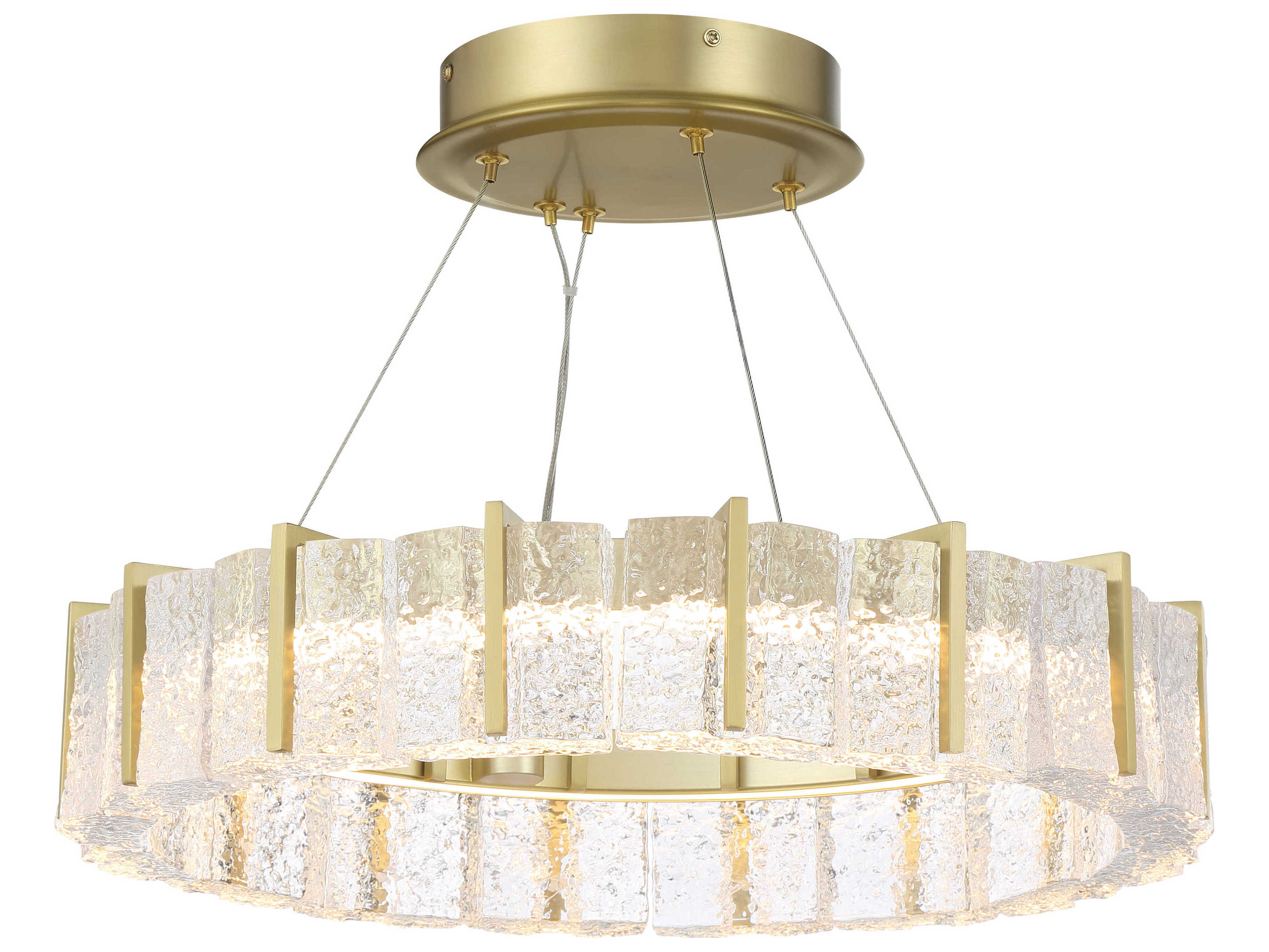Minka Lavery Sevryn 1-Light Soft Brass Round Semi Flush Mount