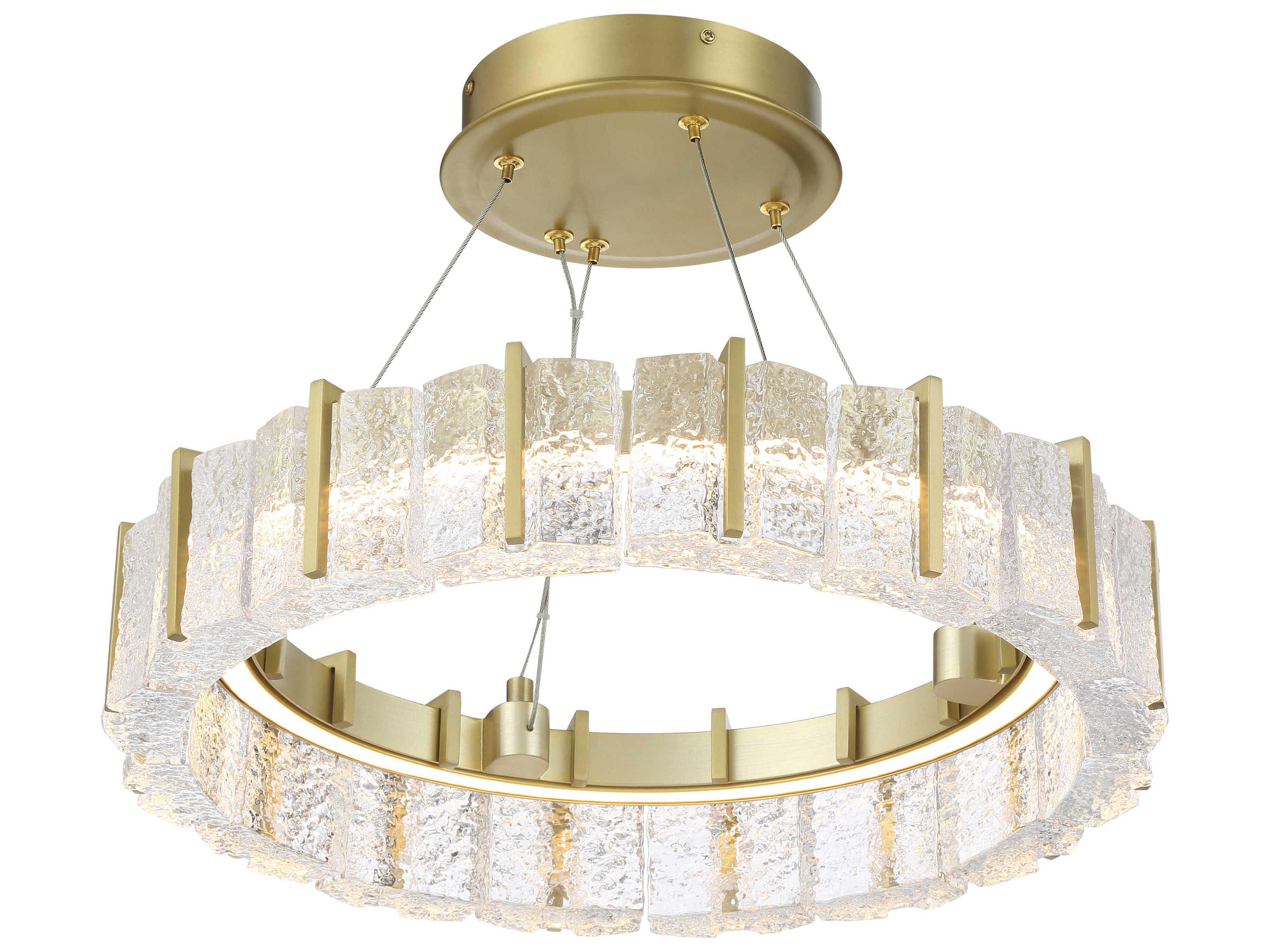 Minka Lavery Sevryn 1-Light Soft Brass Round Semi Flush Mount