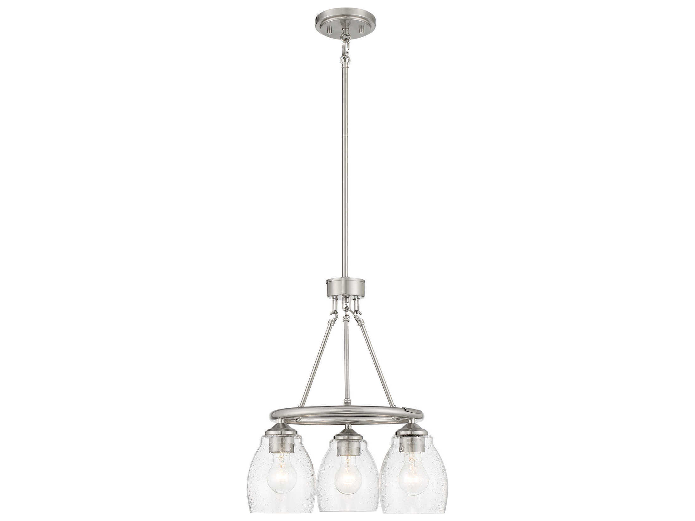 Minka Lavery Winsley 3-Light Brushed Nickel Glass Bell Chandelier
