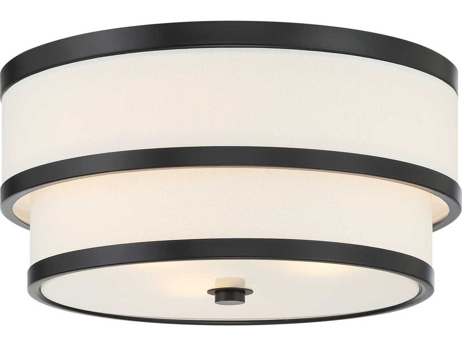 Minka Lavery Cascade 3-Light Coal Black Flush Mount