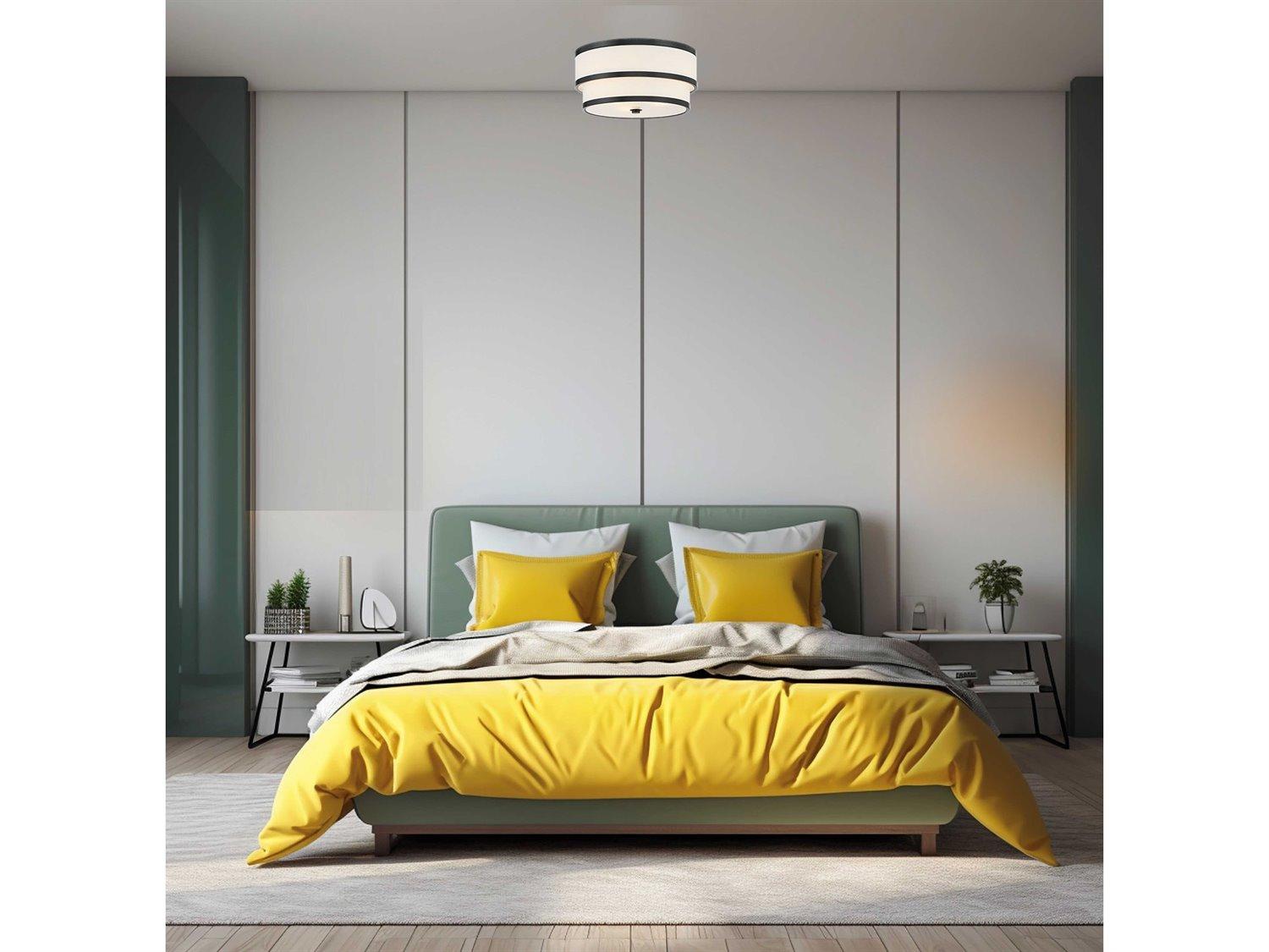 Minka Lavery Cascade 3-Light Coal Black Flush Mount