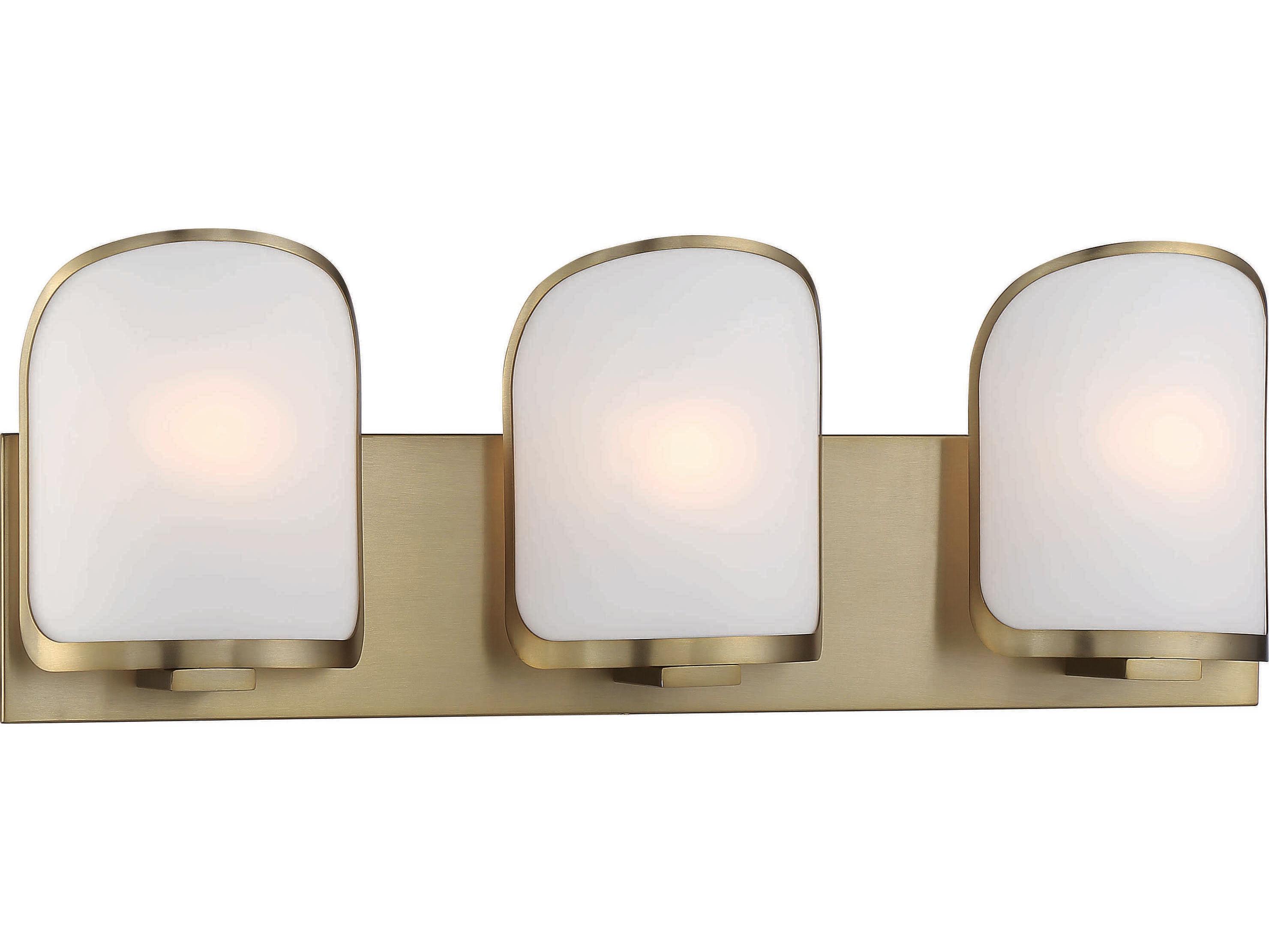 Minka Lavery Bishop Crossing 3-Light Soft Brass Glass Vanity Light