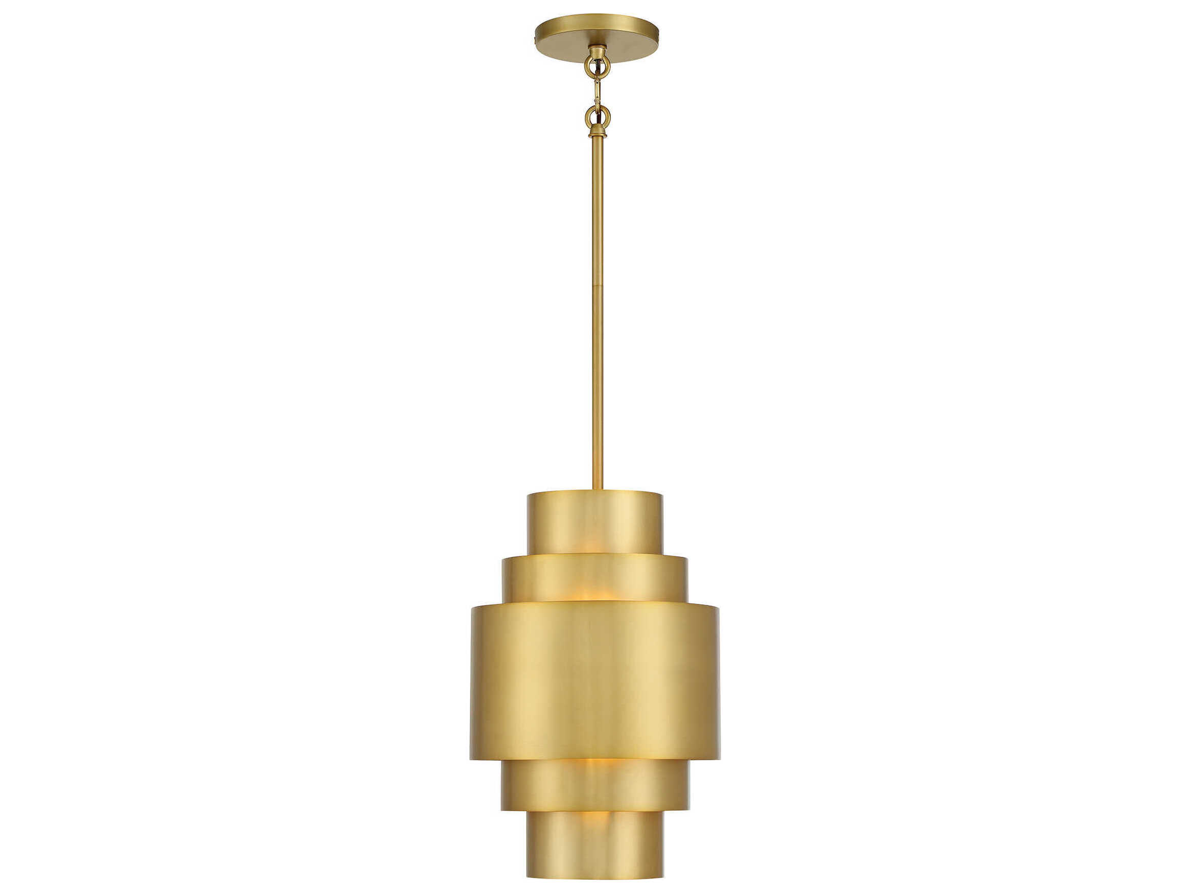 Minka Lavery Spyglass Terrace 1-Light Soft Brass Tiered Mini Pendant
