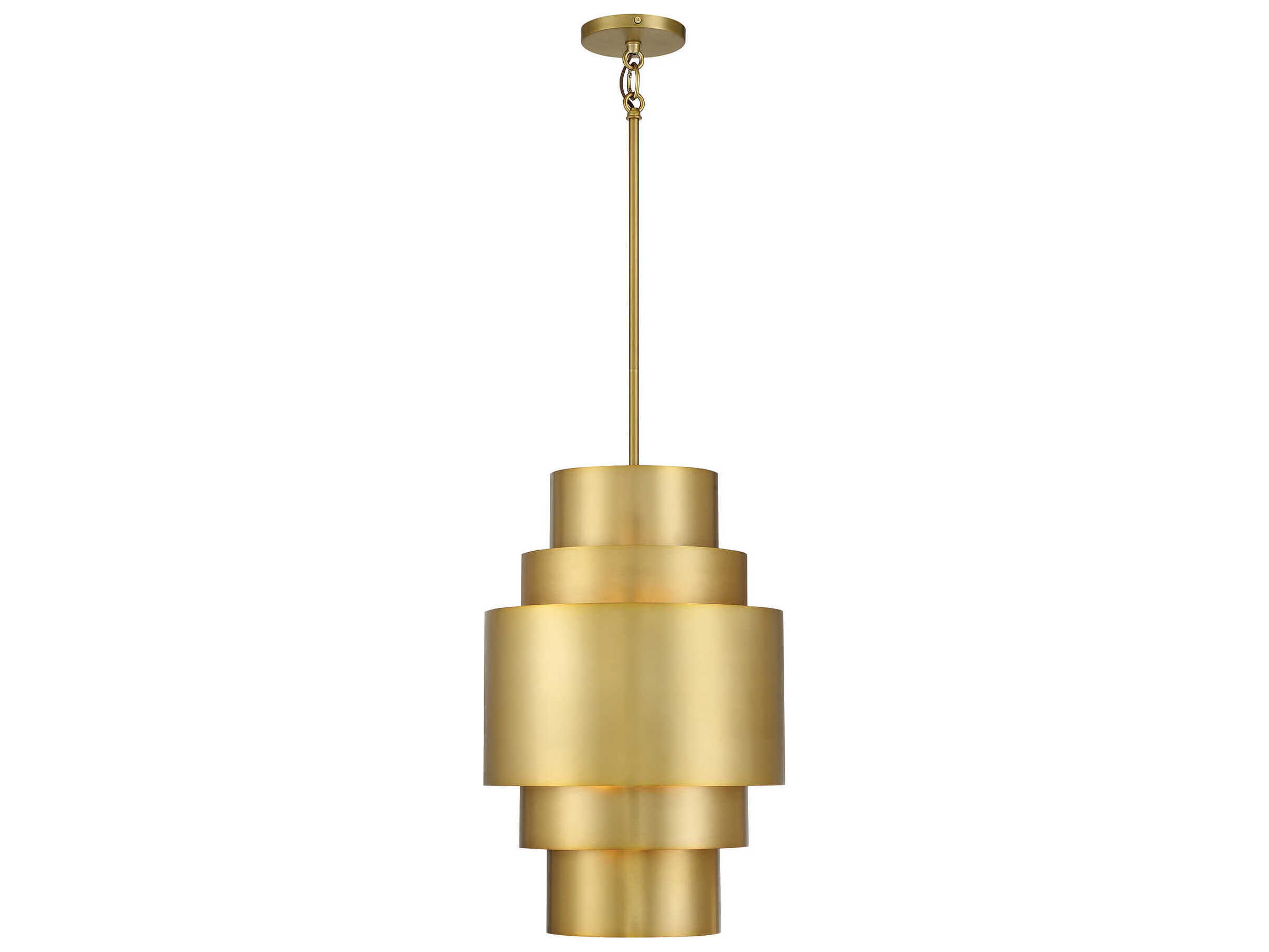 Minka Lavery Spyglass Terrace 3-Light Soft Brass Glass Pendant