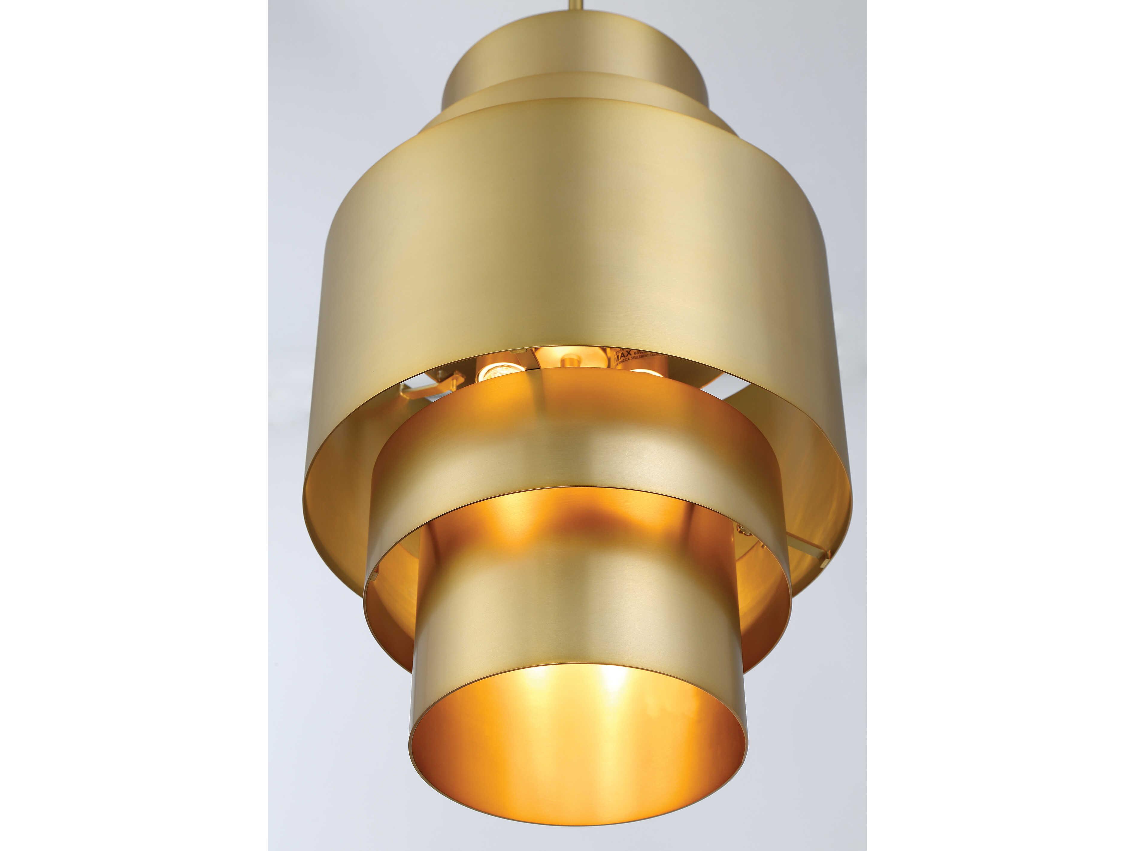 Minka Lavery Spyglass Terrace 3-Light Soft Brass Glass Pendant