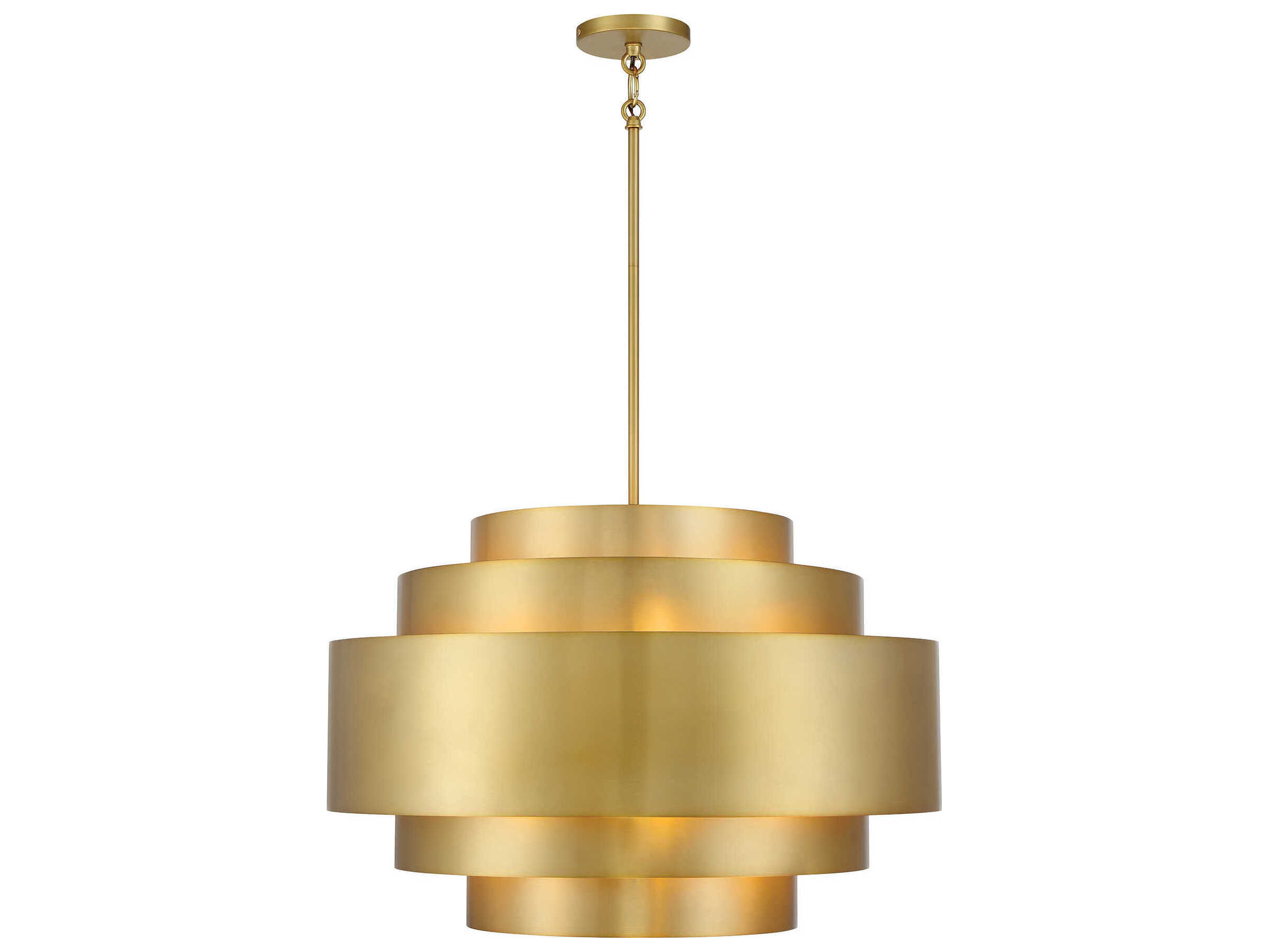 Minka Lavery Spyglass Terrace 5-Light Soft Brass Glass Tiered Pendant