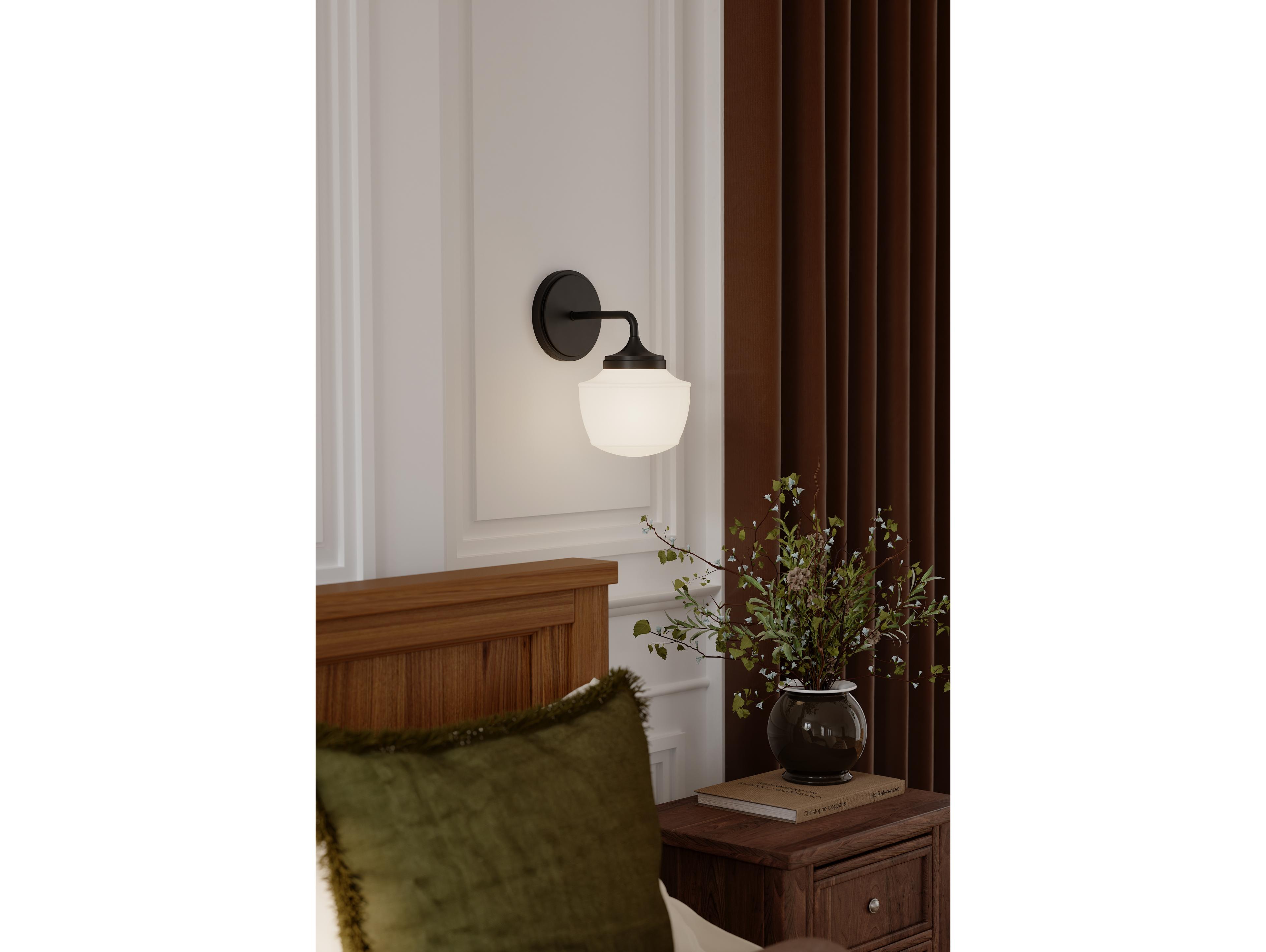 Minka Lavery Cornwell 1-Light Dark Matte Black Wall Sconce