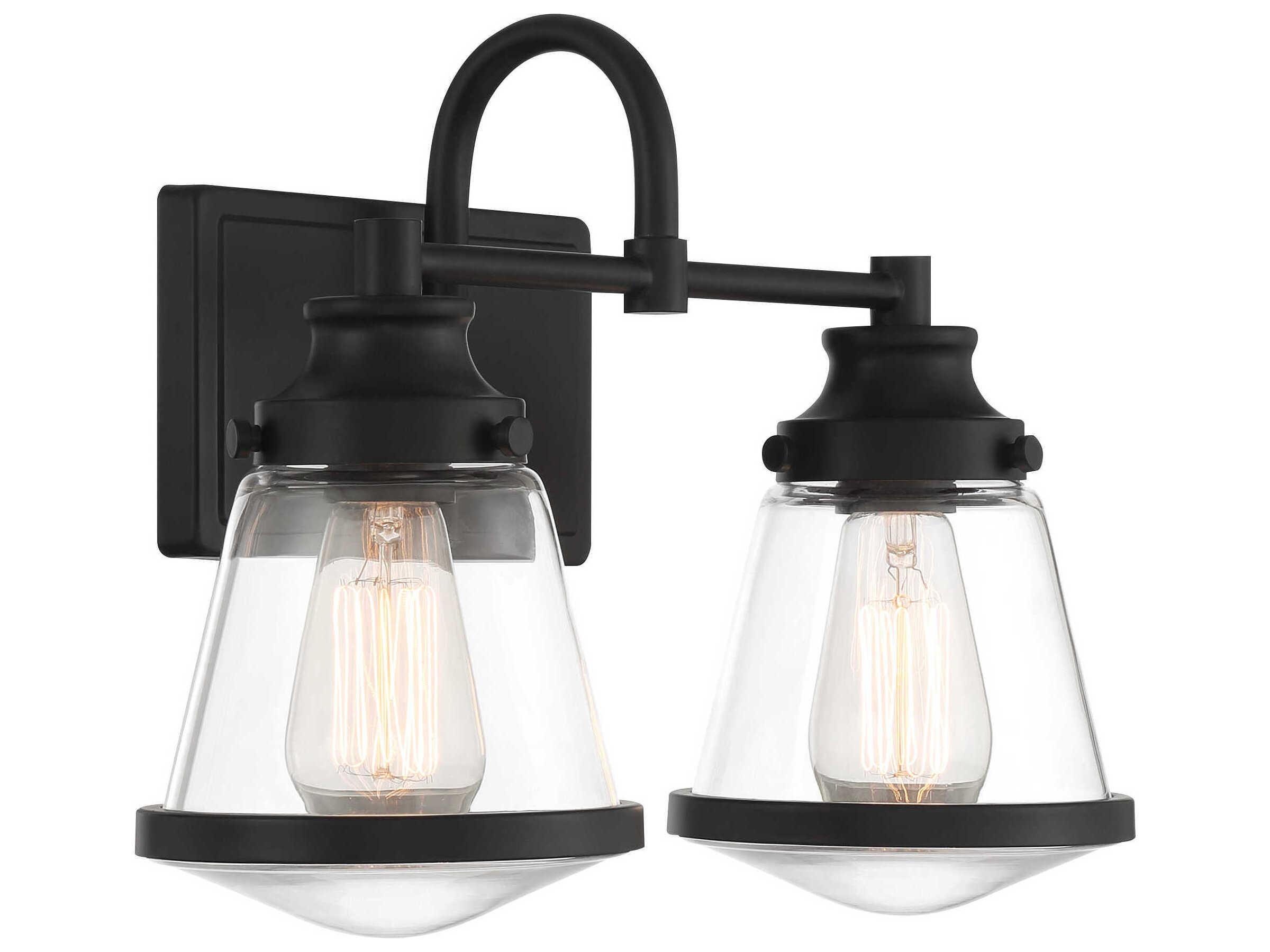 Minka Lavery Mannsdale 2-Light Coal Black Vanity Light