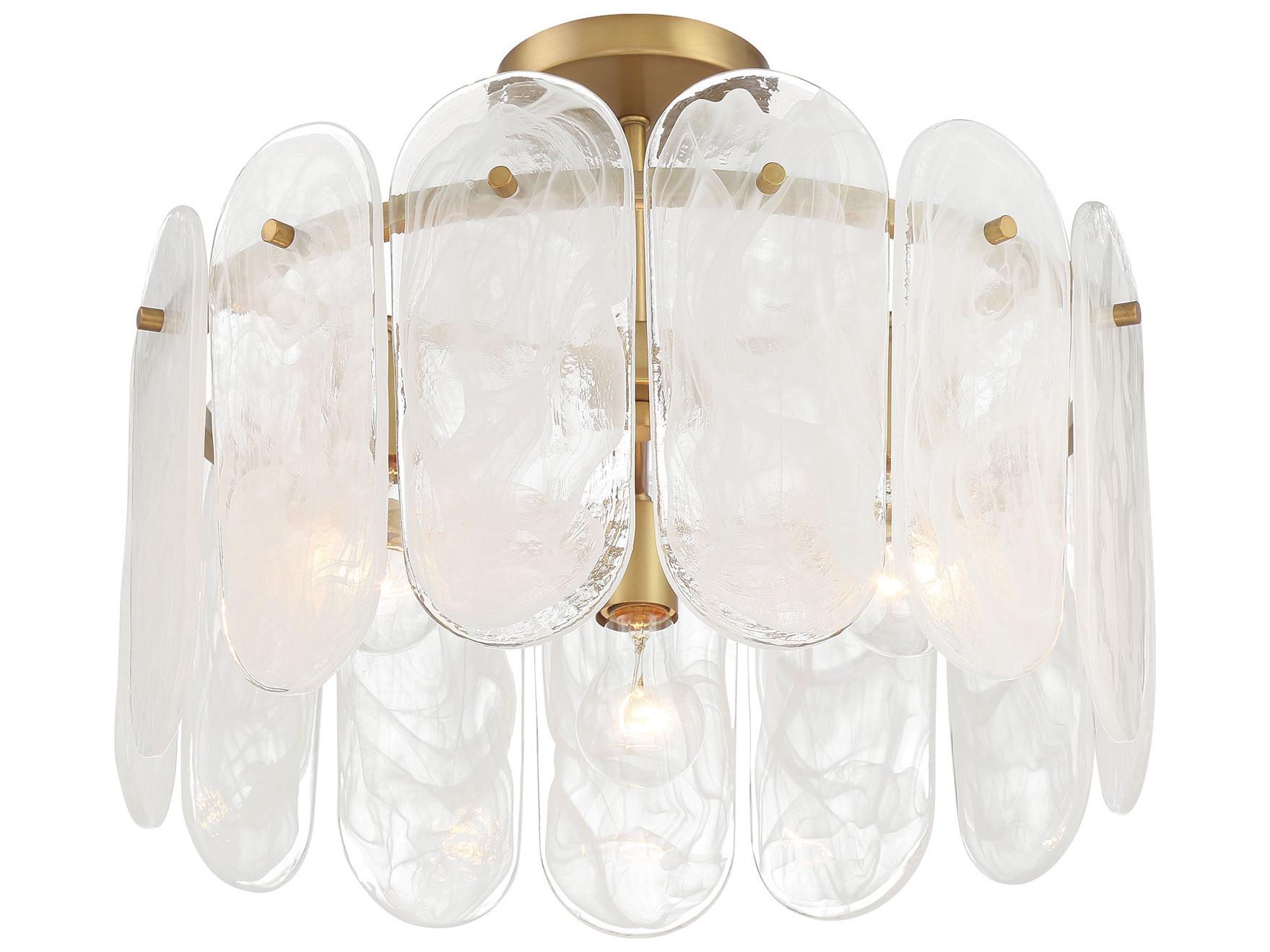 Minka Lavery Oldmill 3-Light Legacy Brass Drum Semi Flush Mount