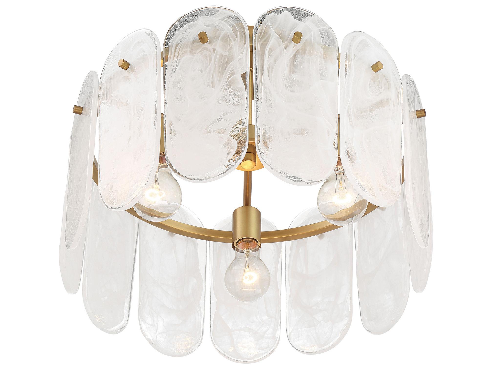 Minka Lavery Oldmill 3-Light Legacy Brass Drum Semi Flush Mount