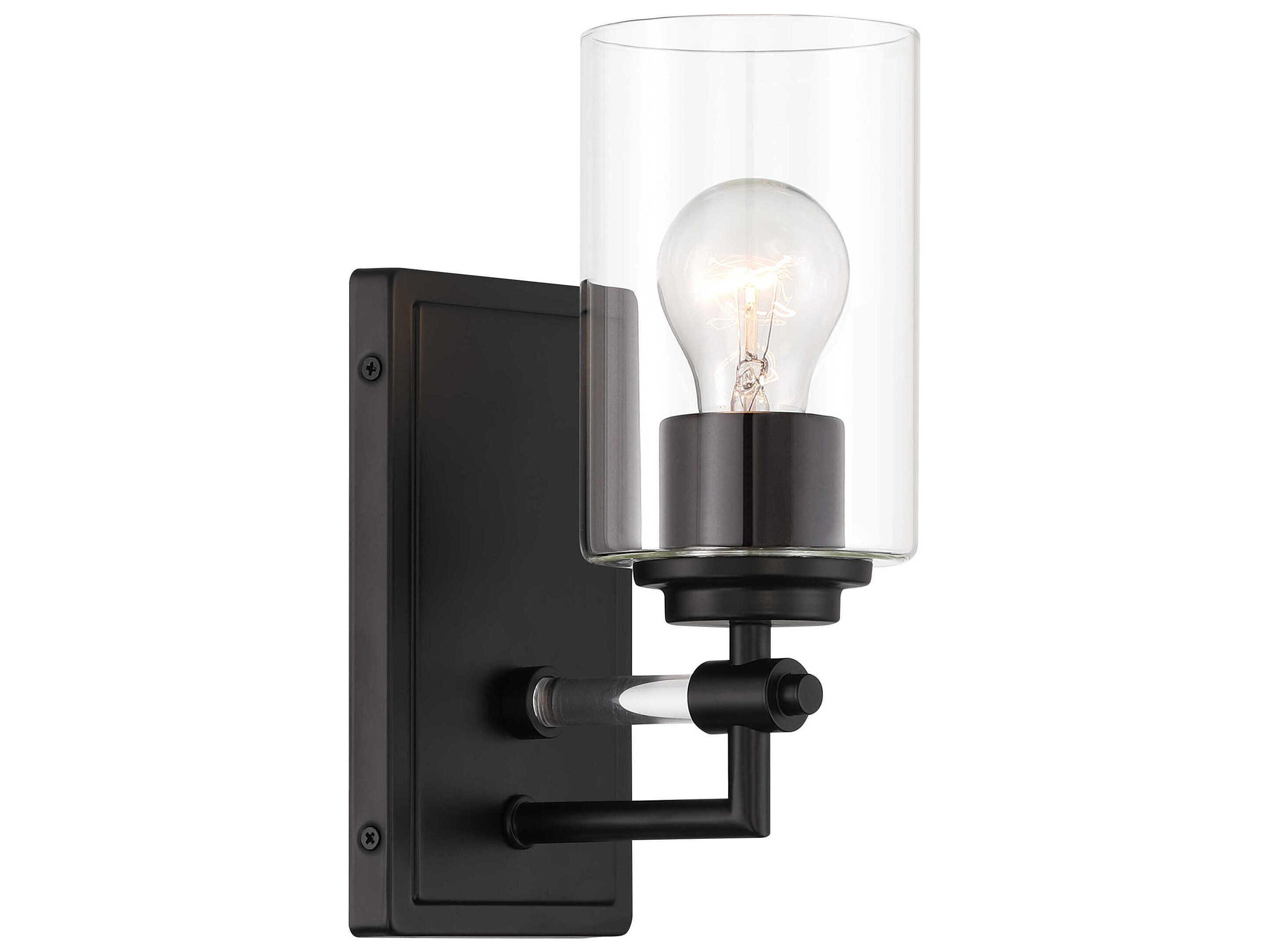 Minka Lavery Binsly 1-Light Coal Black Wall Sconce