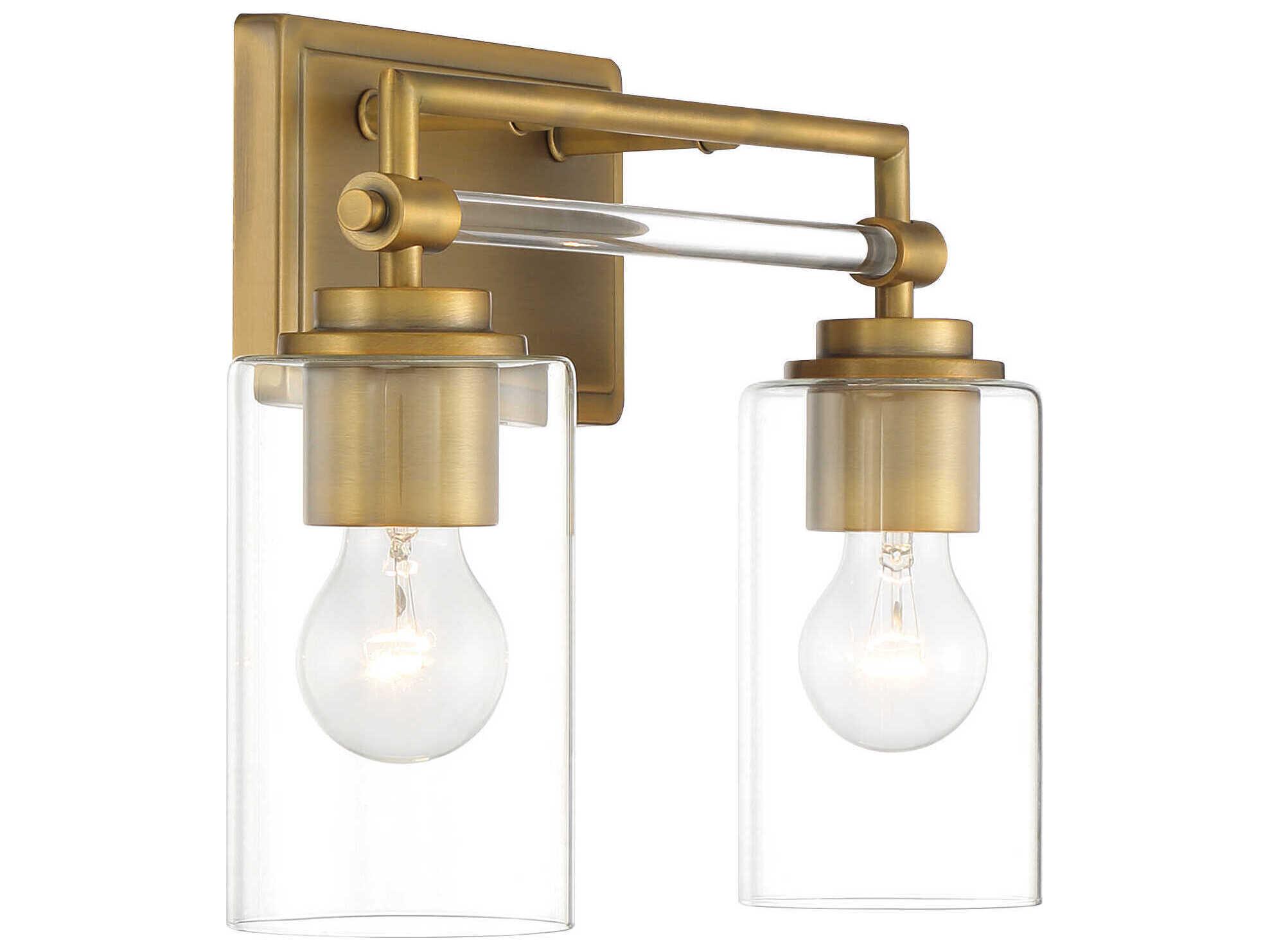 Minka Lavery Binsly 2-Light Antique Noble Brass Vanity Light