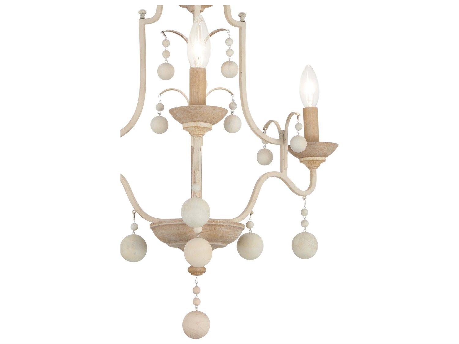 Minka Lavery Colonial Charm 3-Light White Wash Sun Dried Clay Brown Candelabra Chandelier