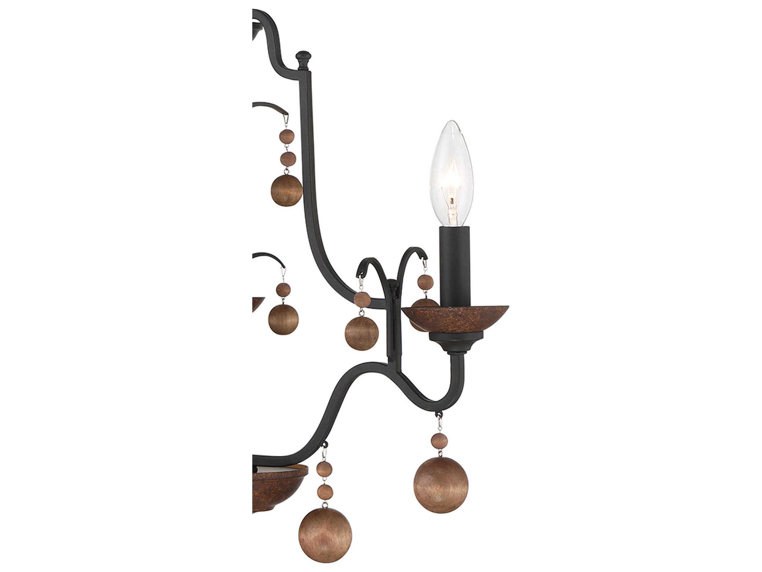 Minka Lavery Colonial Charm 3-Light Old World Bronze Walnut Brown Candelabra Chandelier