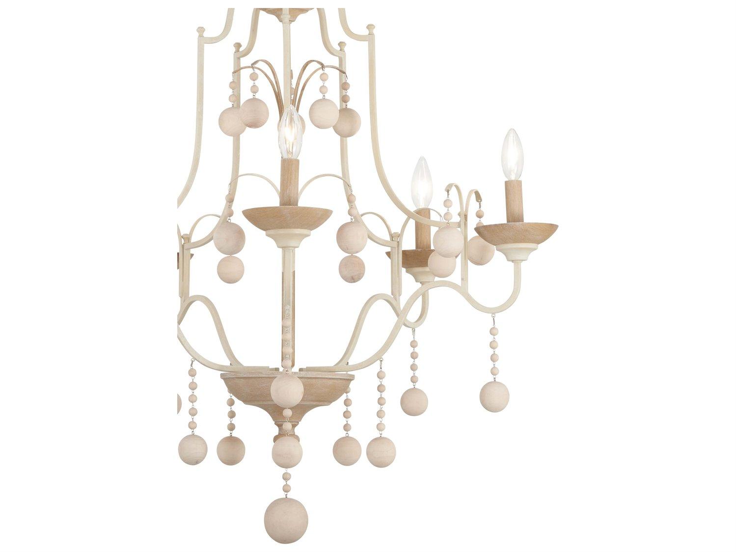 Minka Lavery Colonial Charm 5-Light White Wash Sun Dried Clay Brown Candelabra Chandelier