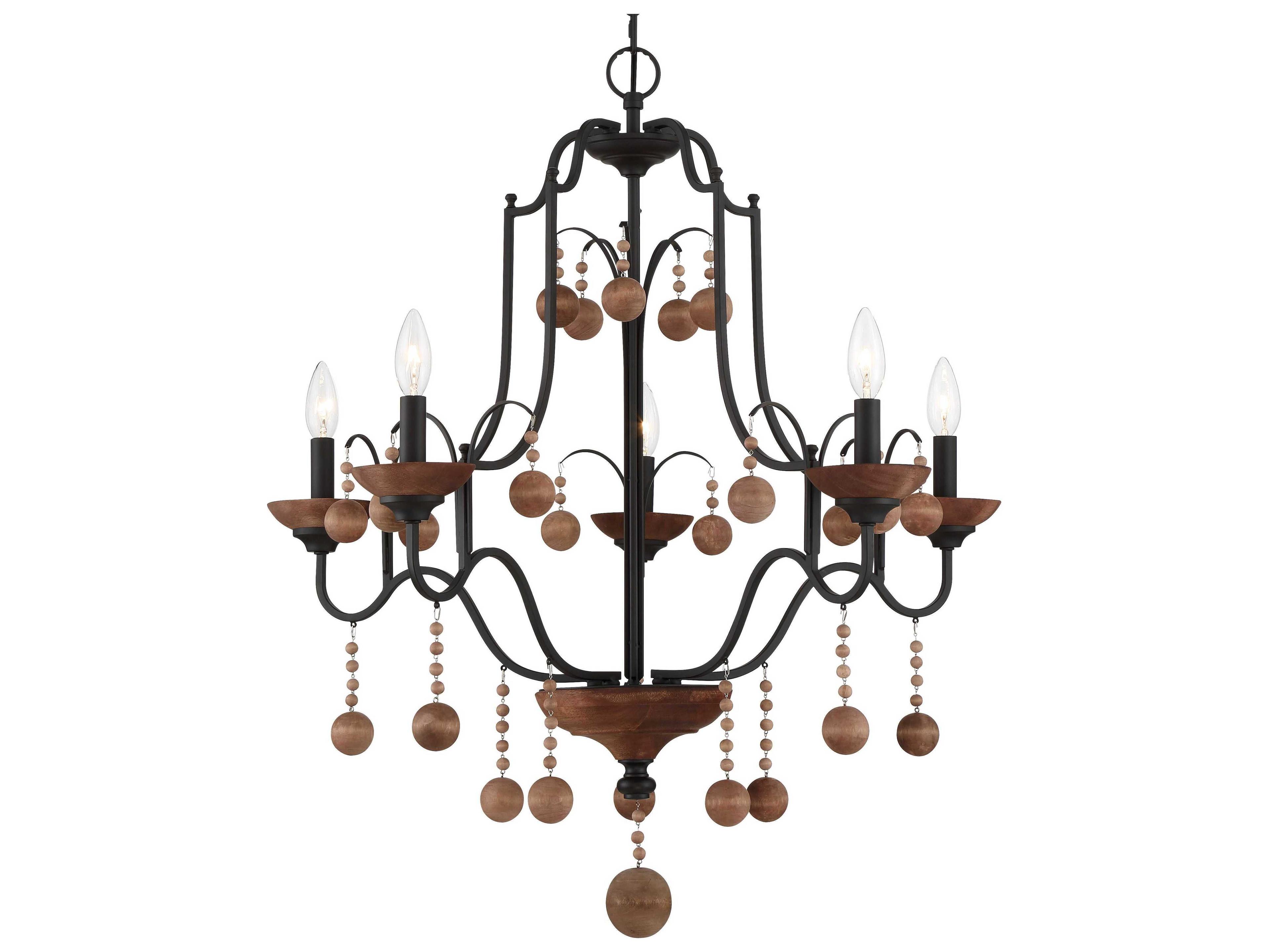 Minka Lavery Colonial Charm 5-Light Old World Bronze Walnut Brown Candelabra Chandelier