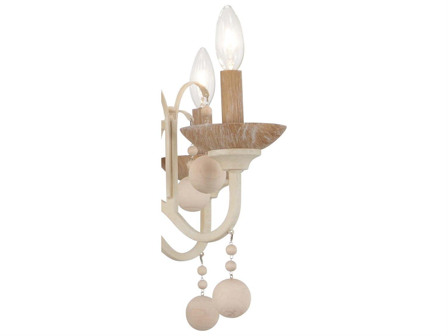 Minka Lavery Colonial Charm 9-Light White Wash Sun Dried Clay Brown Candelabra Chandelier