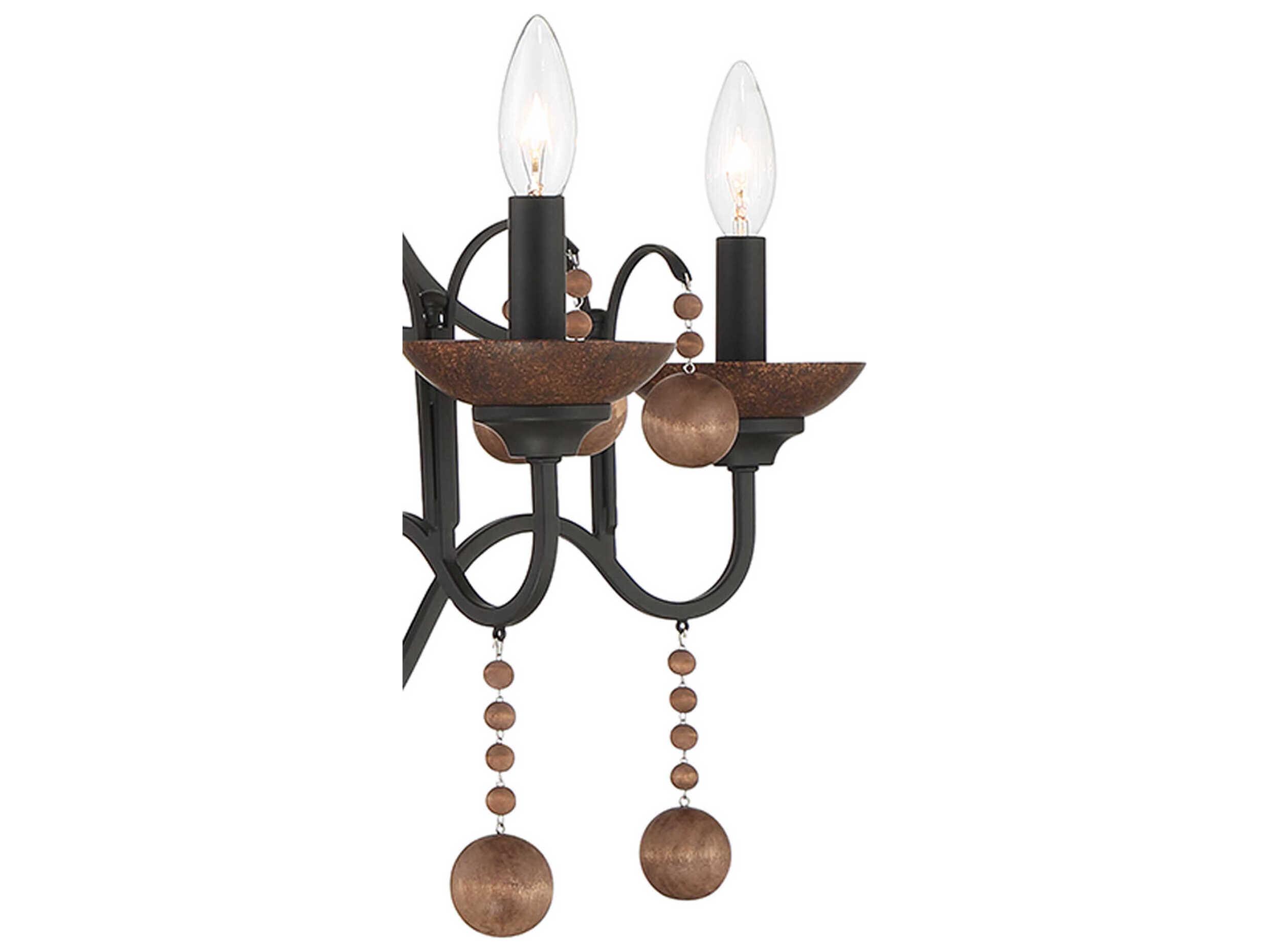 Minka Lavery Colonial Charm 9-Light Old World Bronze Walnut Brown Candelabra Chandelier