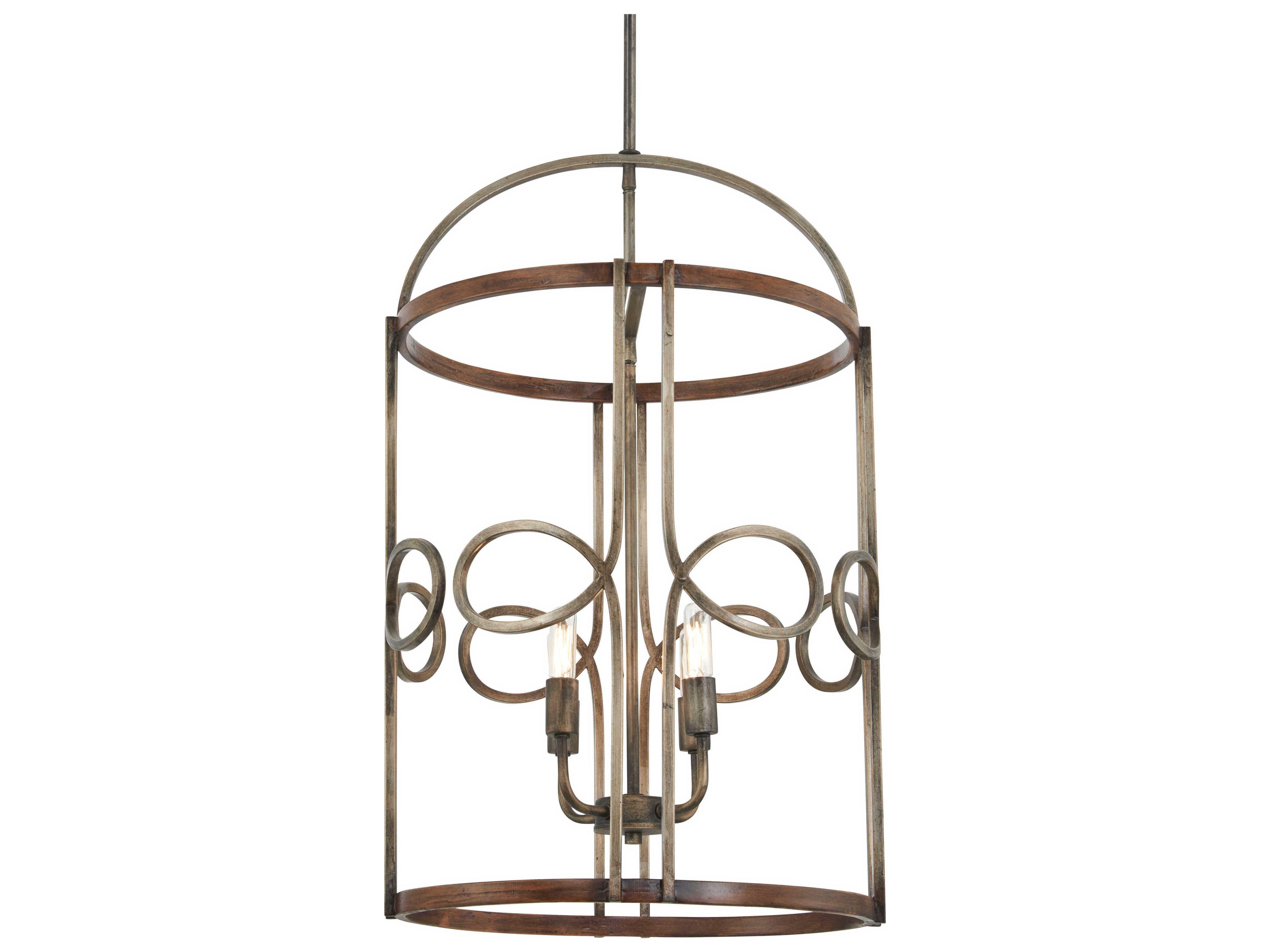 Minka Lavery Yorkville 4-Light Aged Darkwood Silver Patina Brown Chandelier