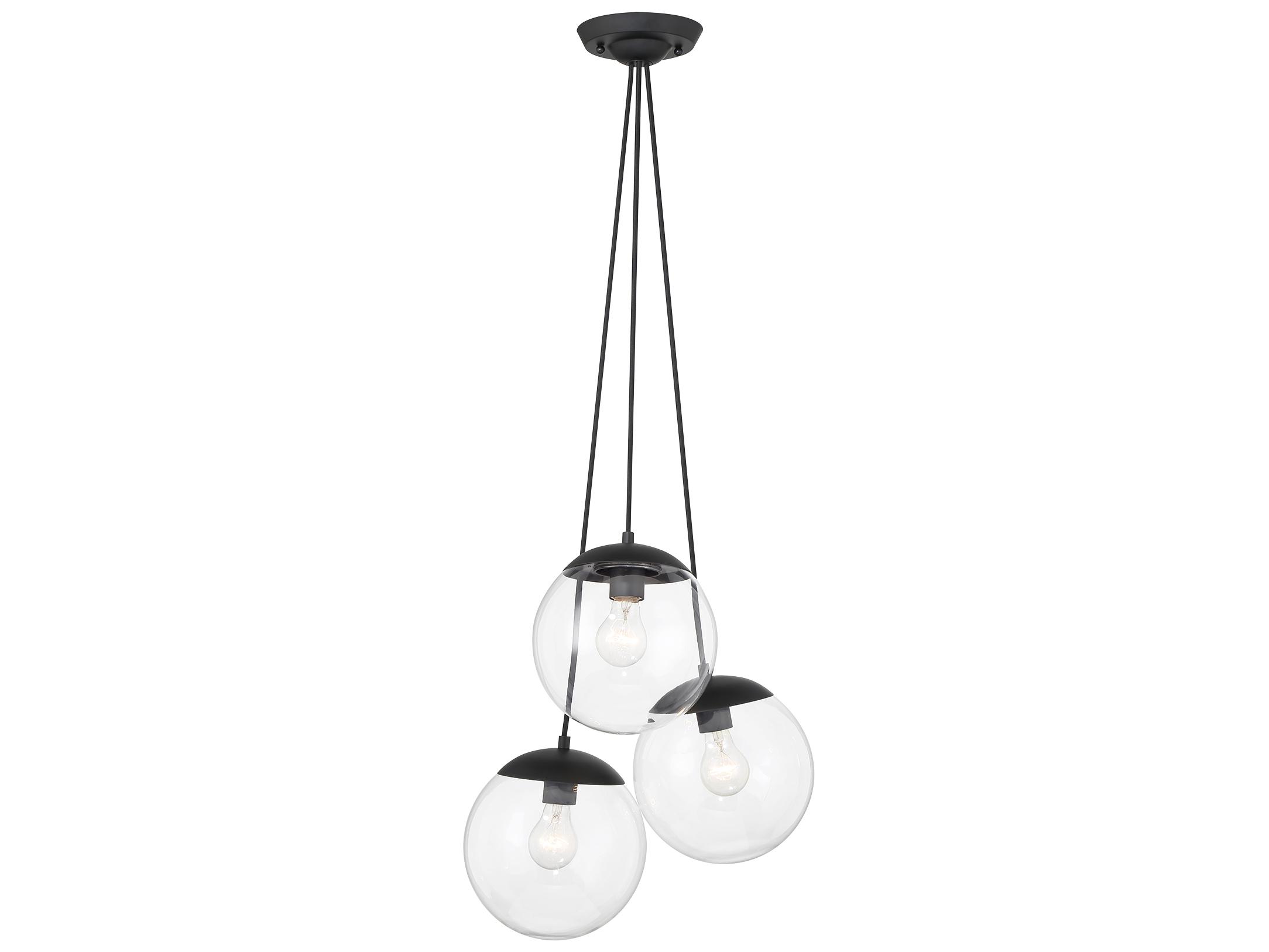 Minka Lavery Auresa 3-Light Black Glass Globe Pendant