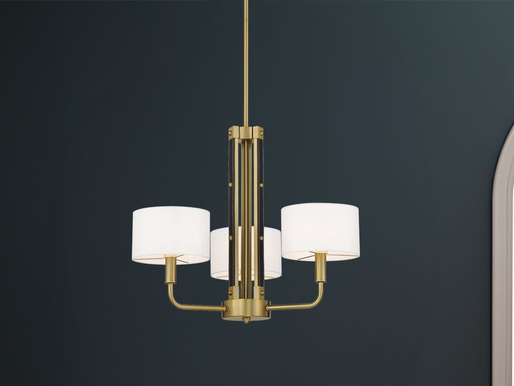 Minka Lavery Chelsea 3-Light Soft Brass Black Candelabra Chandelier