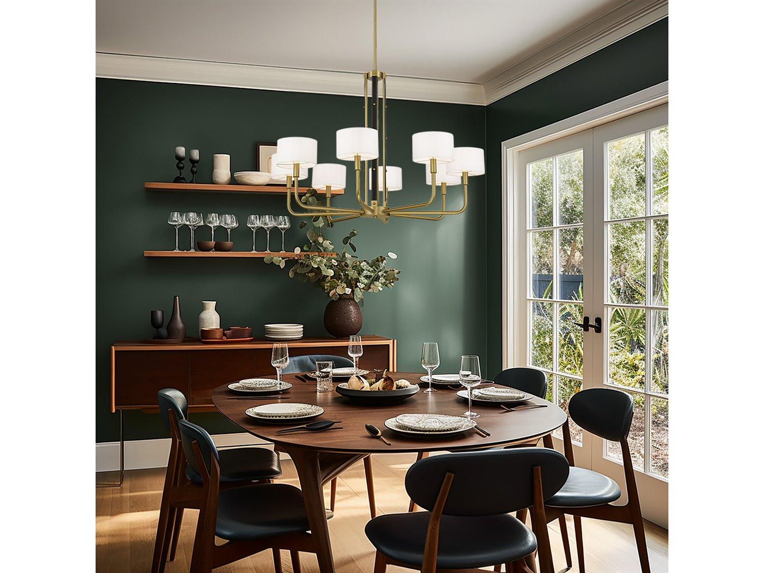 Minka Lavery Chelsea 8-Light Soft Brass Black Candelabra Chandelier