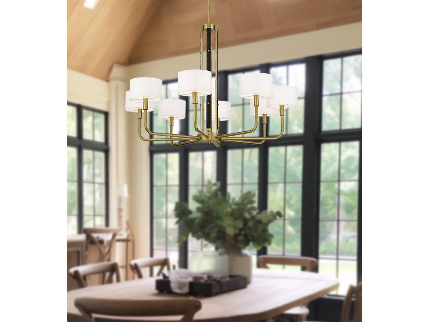 Minka Lavery Chelsea 8-Light Soft Brass Black Candelabra Chandelier