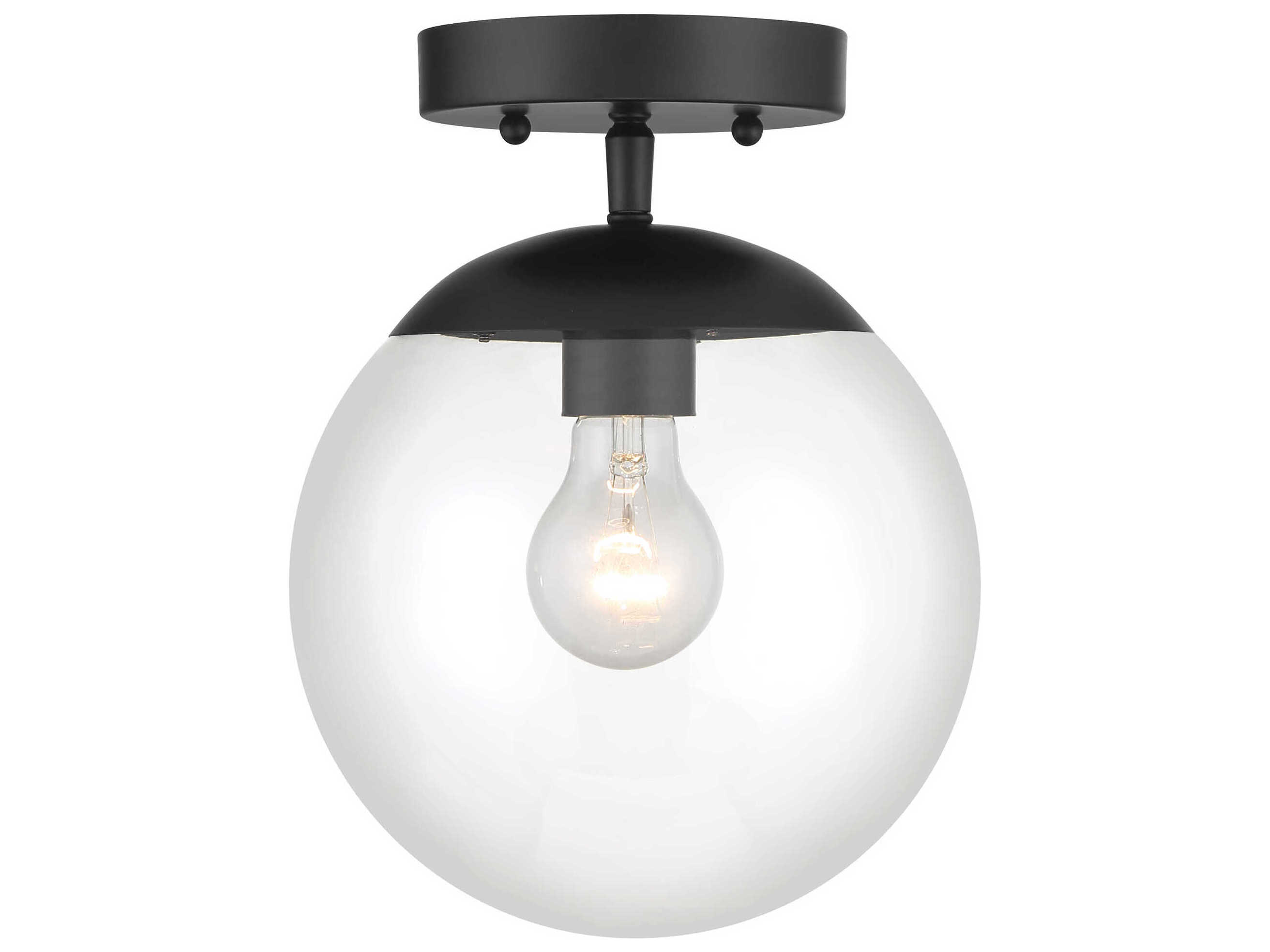 Minka Lavery Auresa 1-Light Coal Black Glass Globe Mini Pendant
