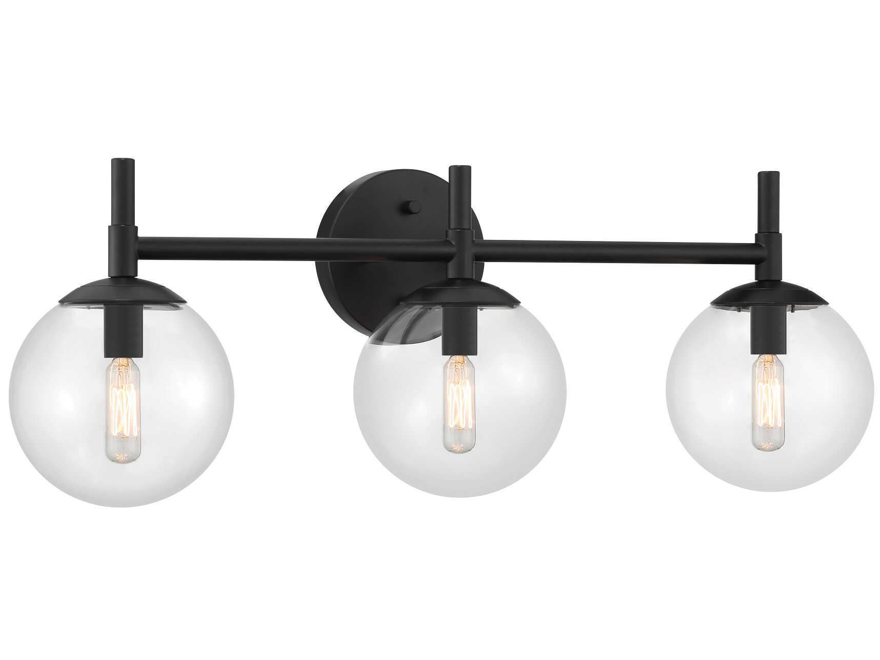 Minka Lavery Auresa 3-Light Coal Black Glass Vanity Light