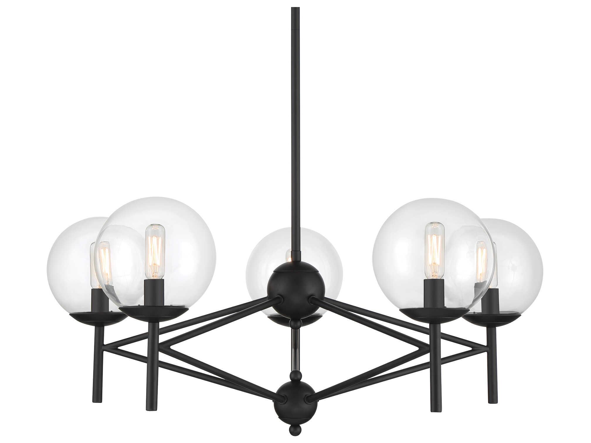 Minka Lavery Auresa 5-Light Coal Black Glass Globe Chandelier