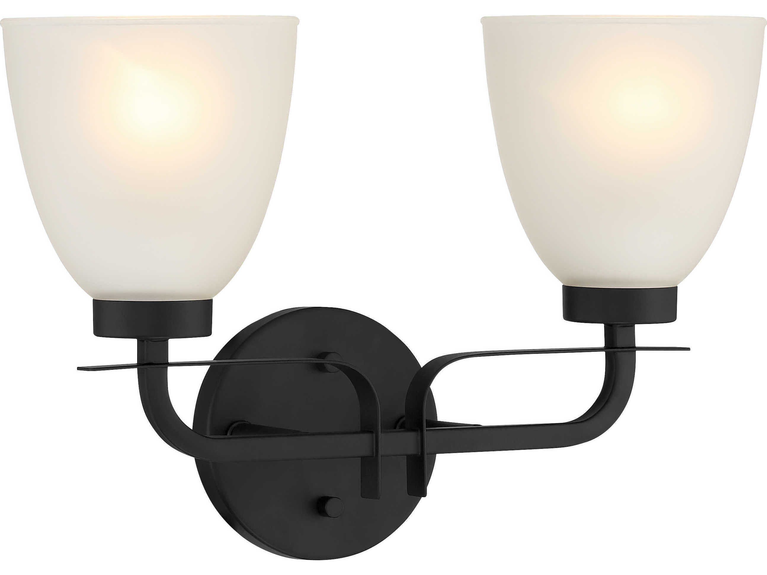 Minka Lavery Kaitlen 2-Light Coal Black Glass Vanity Light