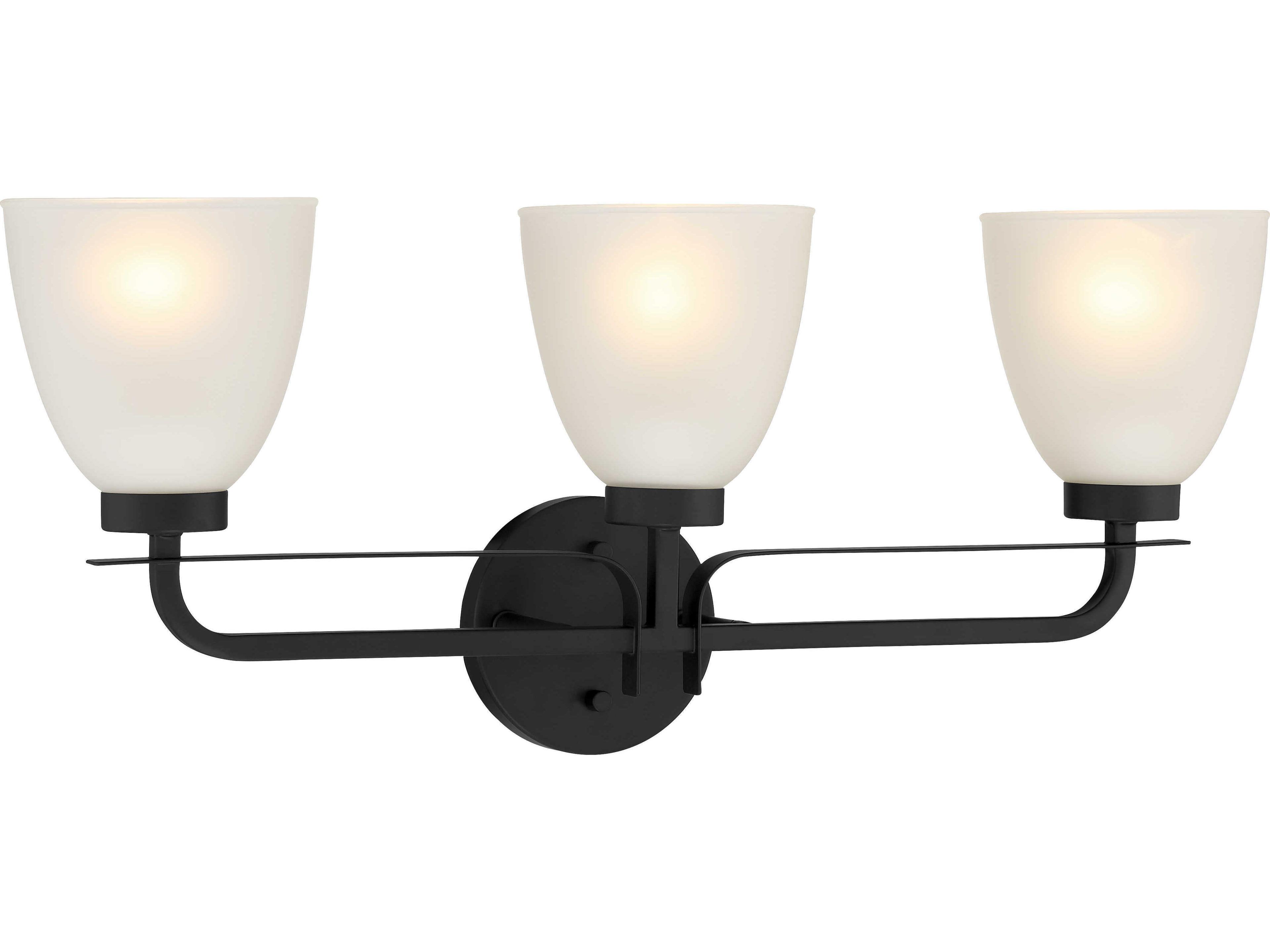Minka Lavery Kaitlen 3-Light Coal Black Glass Vanity Light