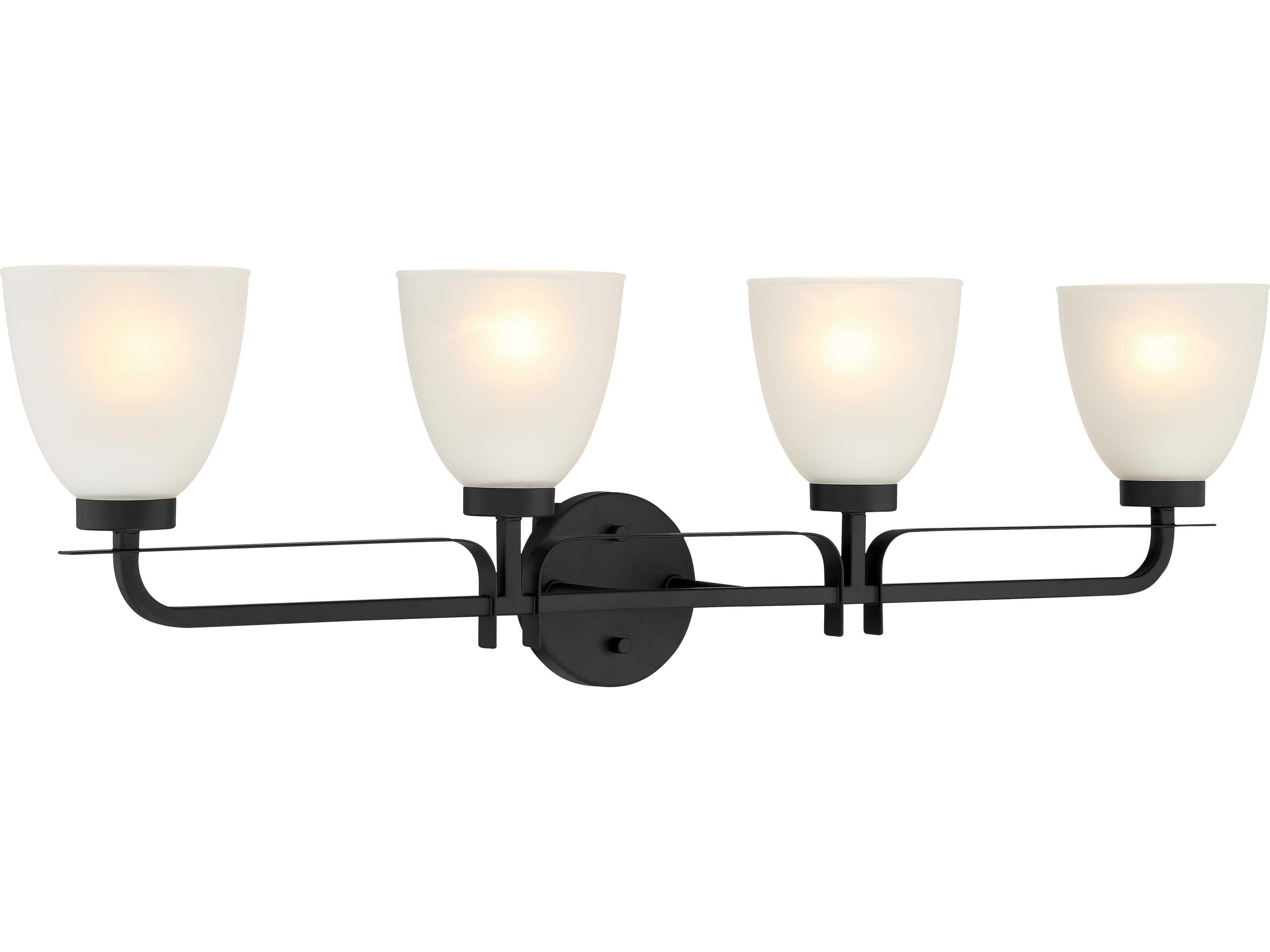Minka Lavery Kaitlen 4-Light Coal Black Glass Vanity Light
