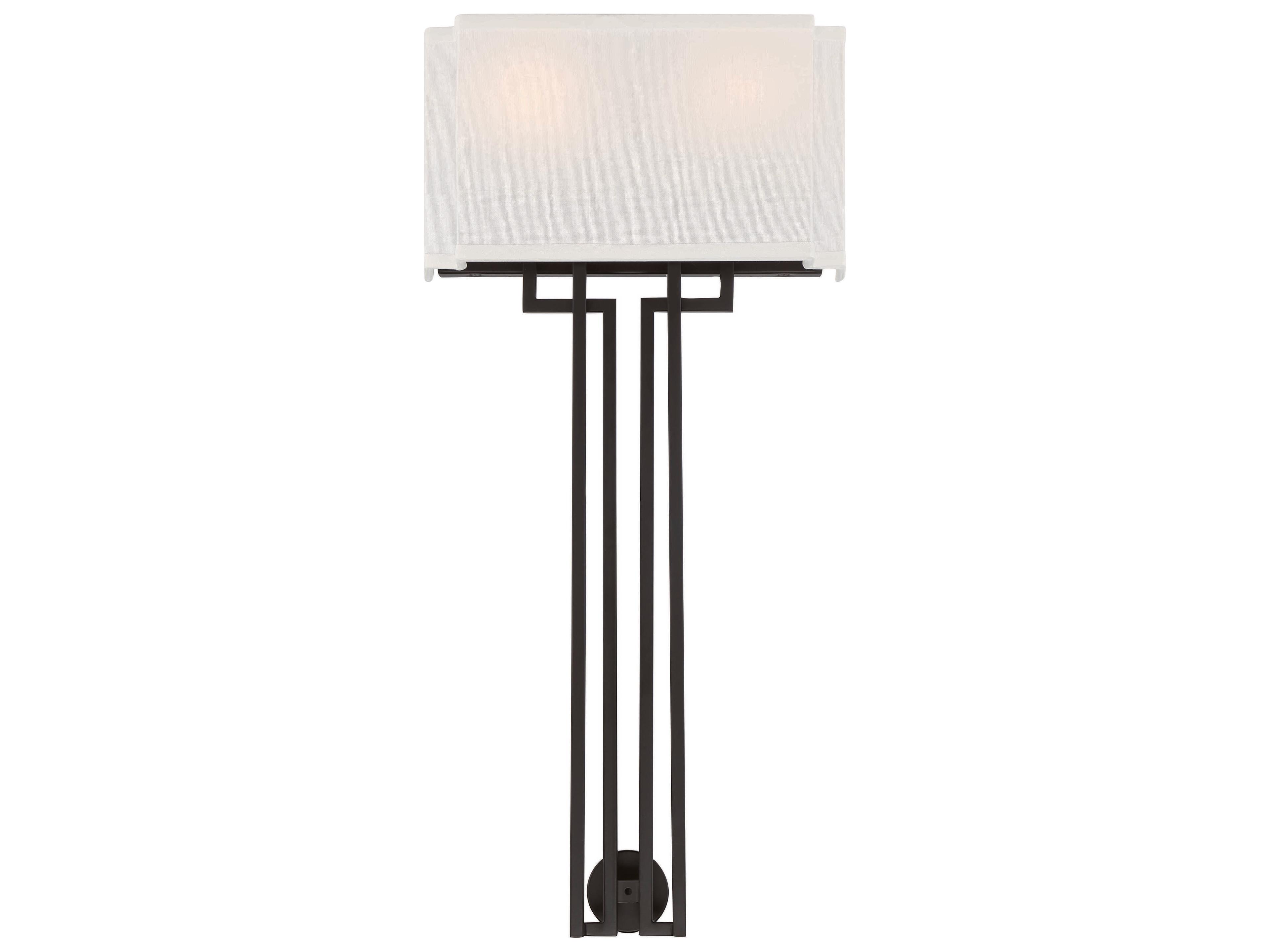 Minka Lavery Upham Estates 2-Light Coal Polished Nickel Black Wall Sconce