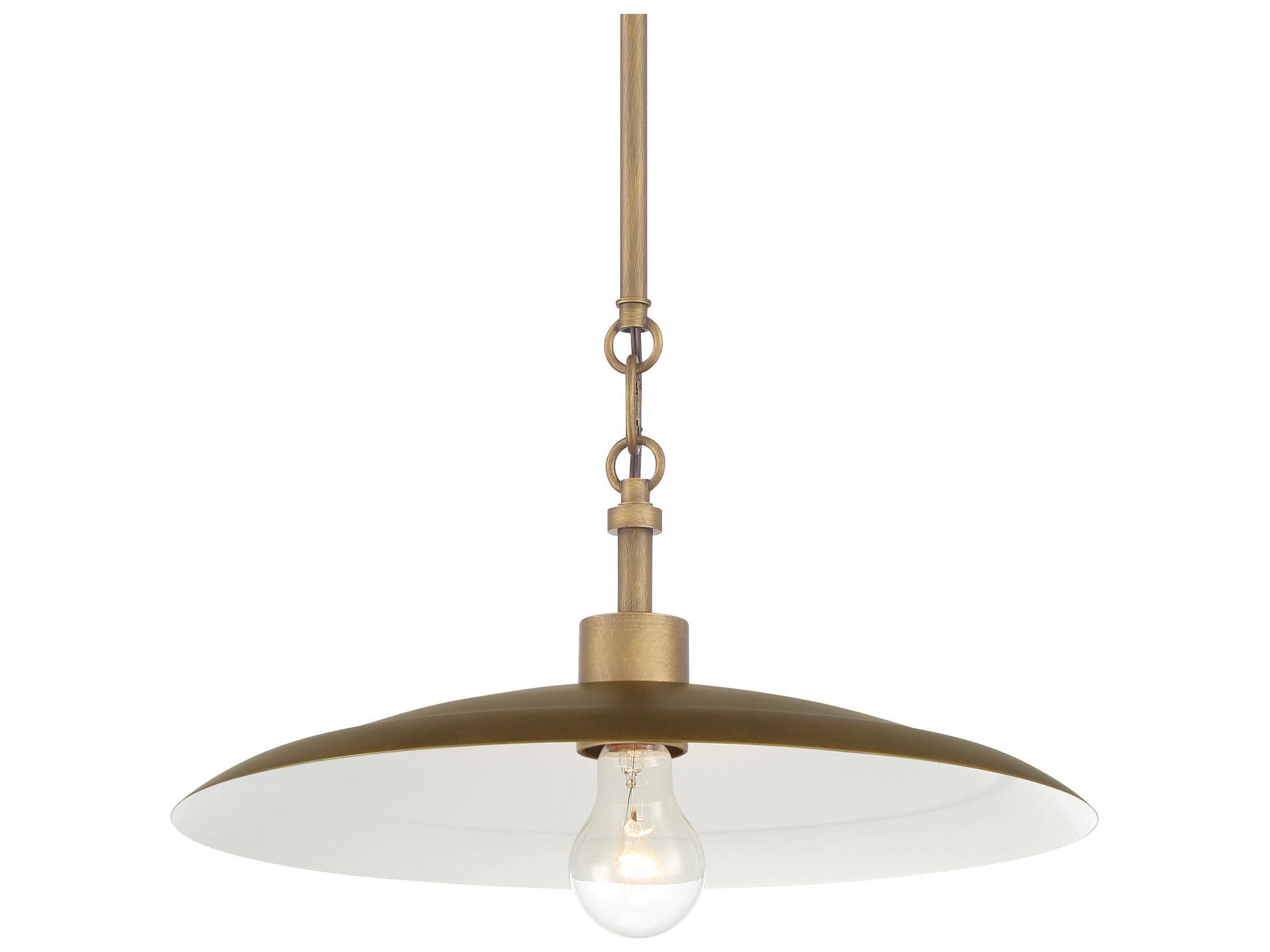 Minka Lavery York 1-Light Natural Brass Dome Pendant