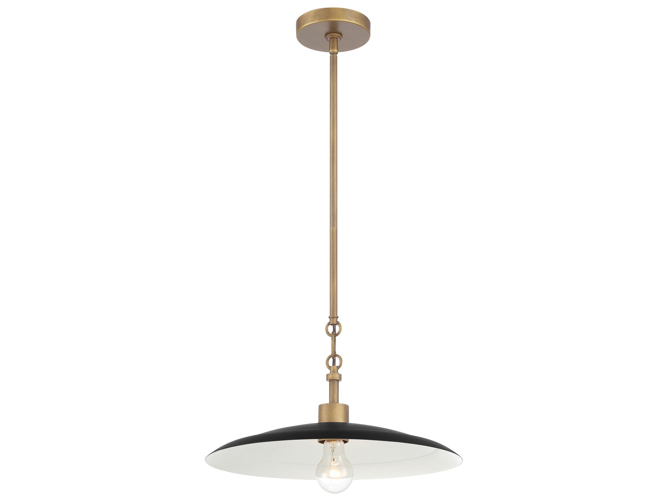 Minka Lavery York 1-Light Natural Brass Dark Matte Coal Dome Pendant