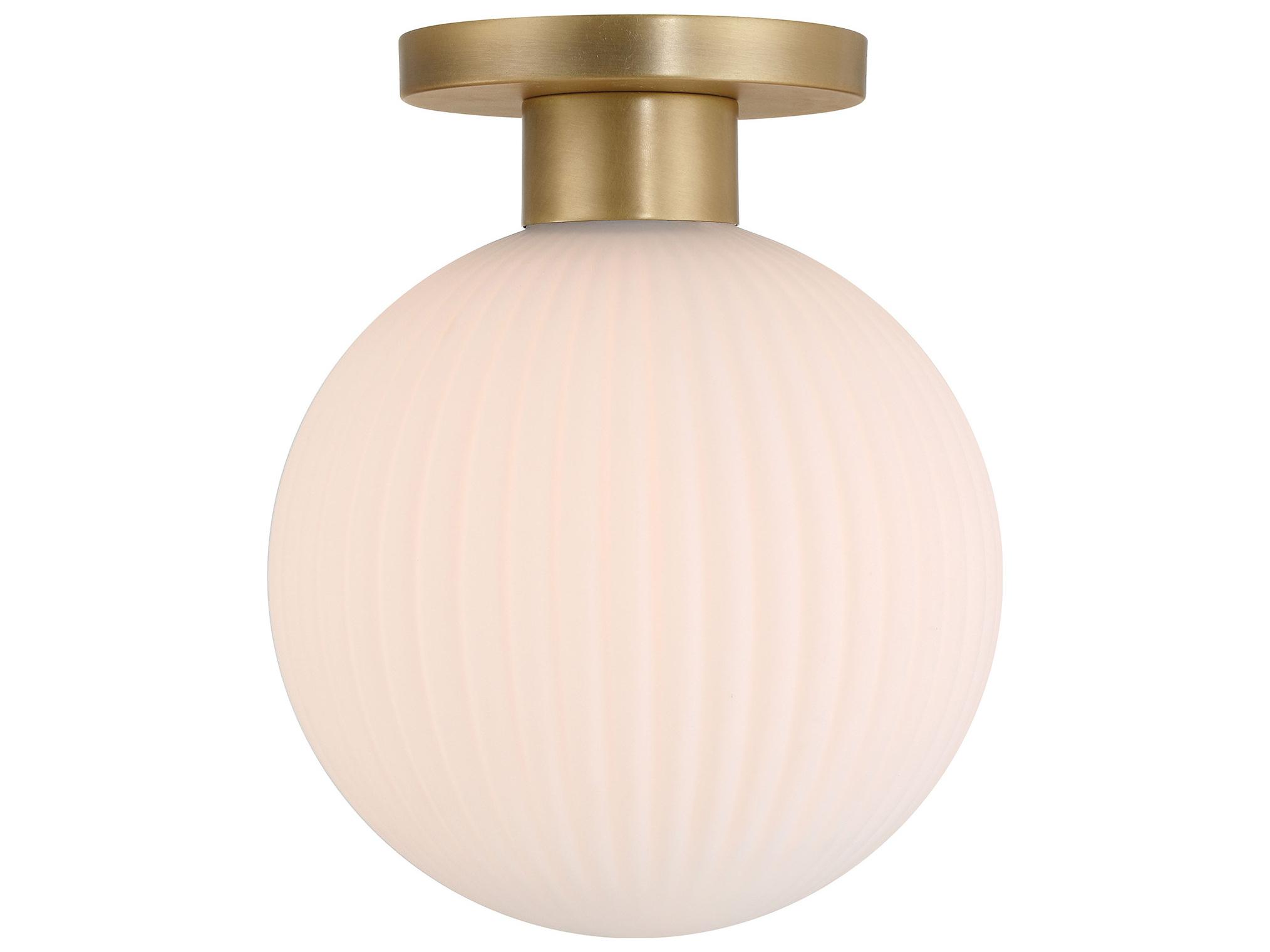 Minka Lavery Fenton 1-Light Legacy Brass Globe Flush Mount