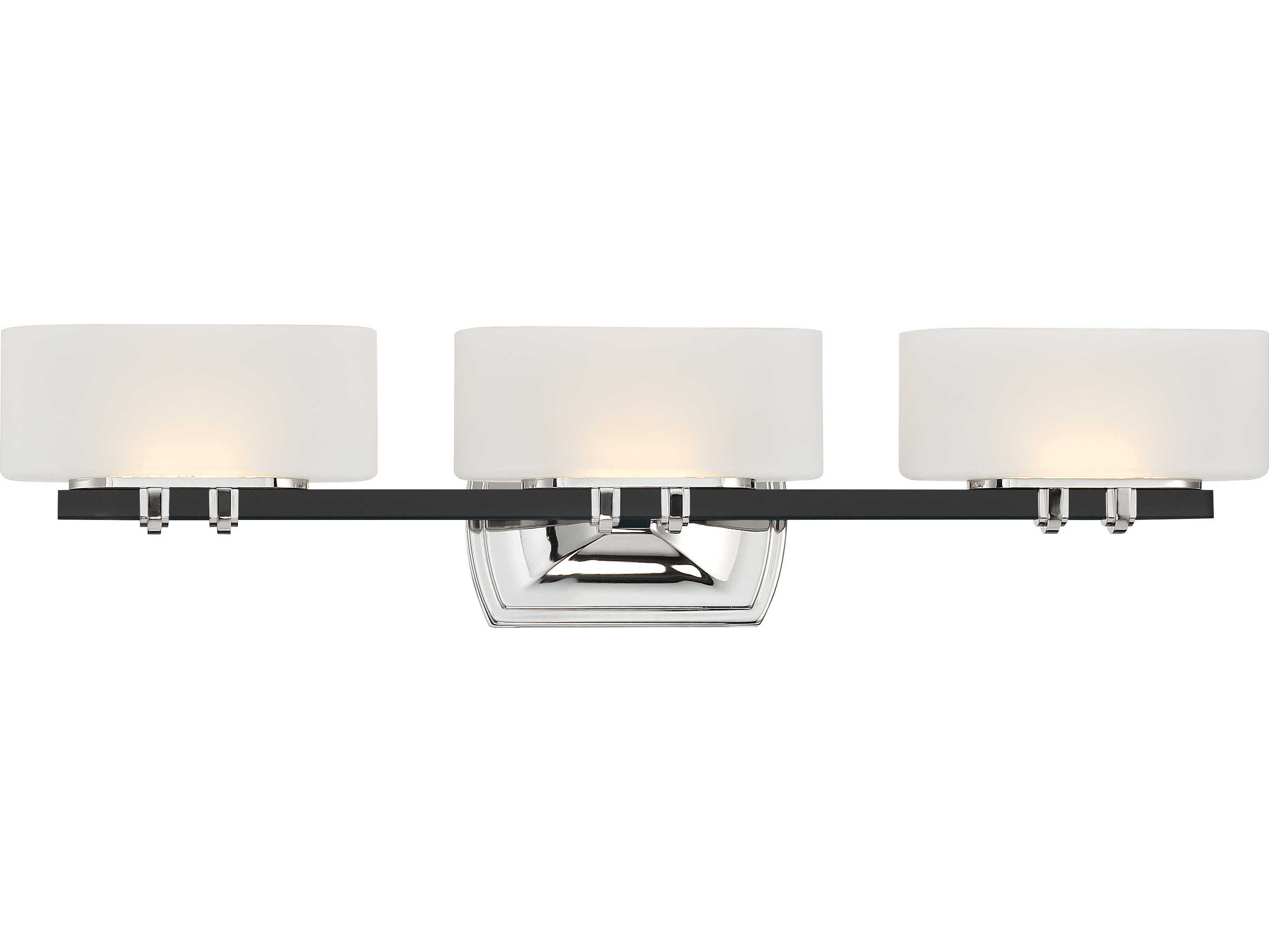 Minka Lavery Drury 3-Light Coal Polished Nickel Glass LED Vanity Light