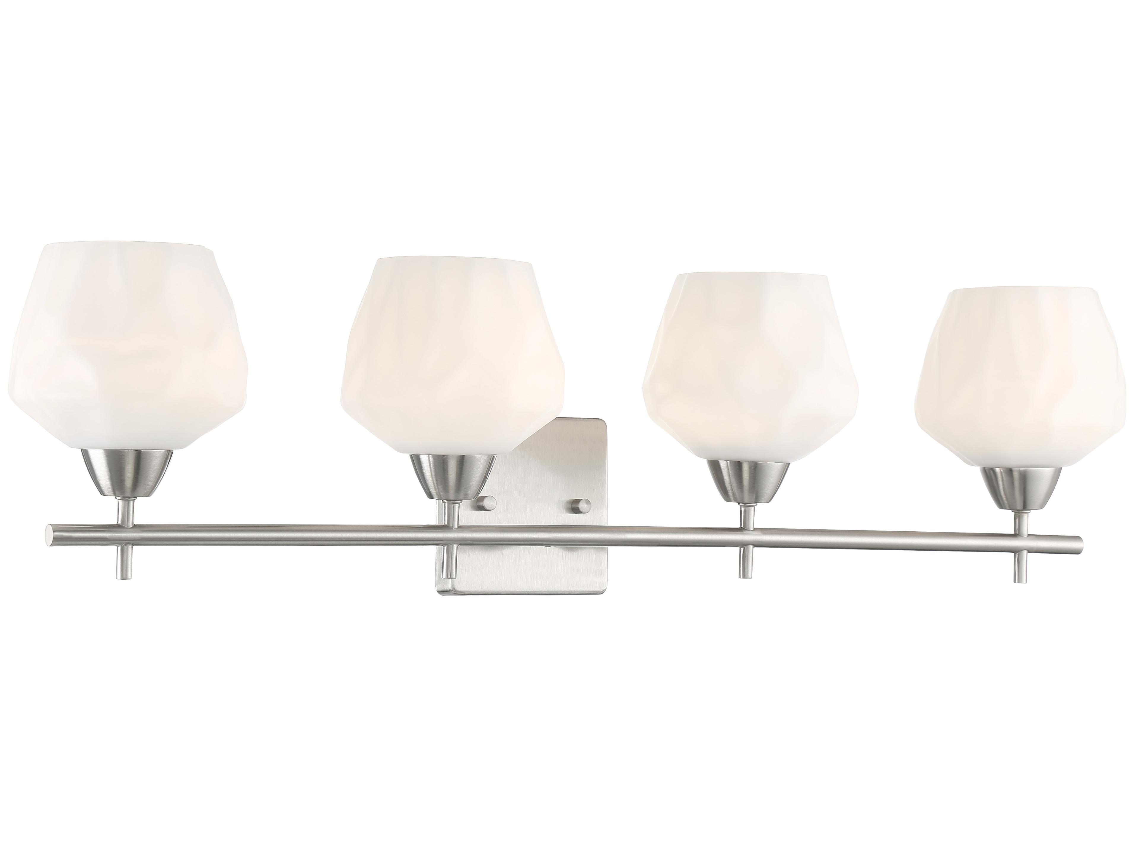 Minka Lavery Camrin 4-Light Brushed Nickel Glass Vanity Light