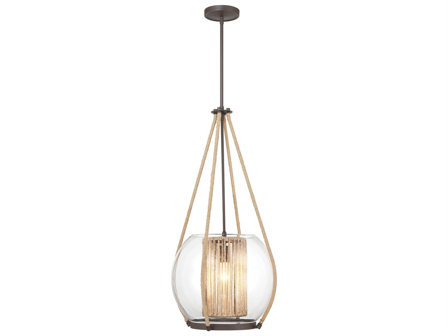 Minka Lavery Stutterhein 1-Light Sand Bronze Glass Mini Pendant